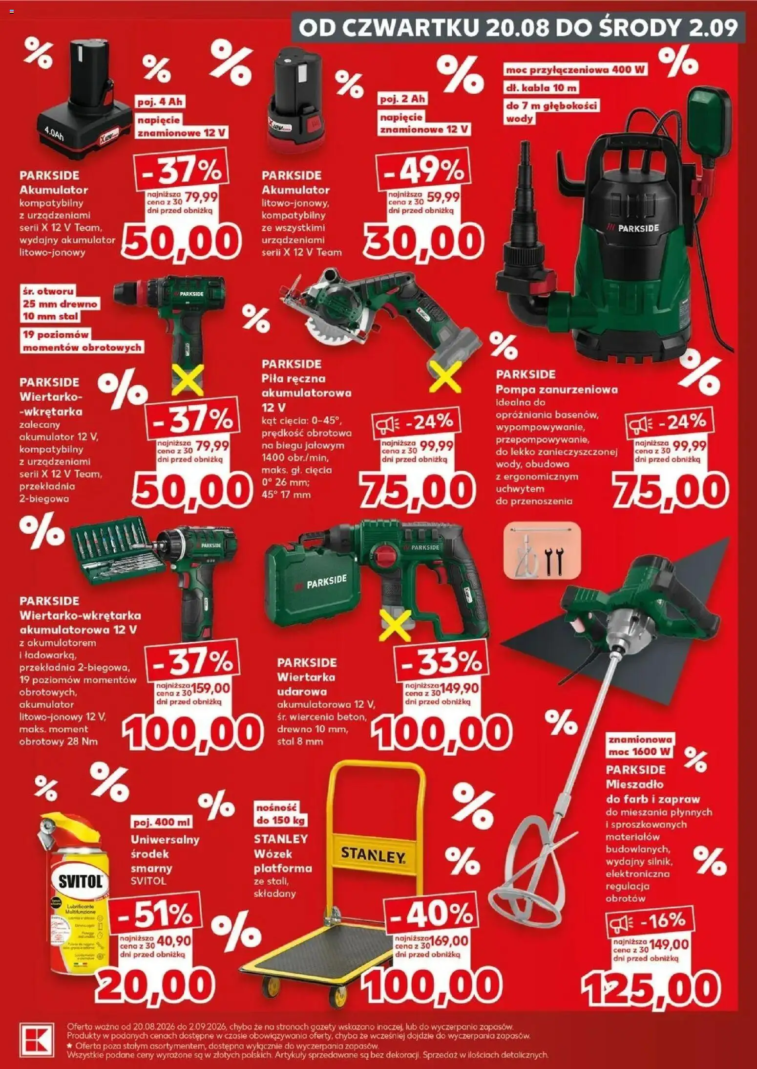 Kaufland gazetka - Złap Okazje od 20.08.2026 - od jutra PDF | Strona: 9 | Produkty: Ładowarka, Akumulatorowa pompa, Wiertarka udarowa, Gazety