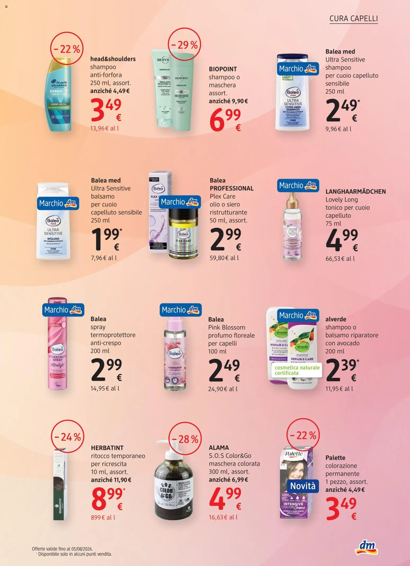 Volantino dm drogerie markt del 16/07/2026 | Pagina: 5 | Prodotti: Shampoo, Balsamo, Maschera, Cioccolato