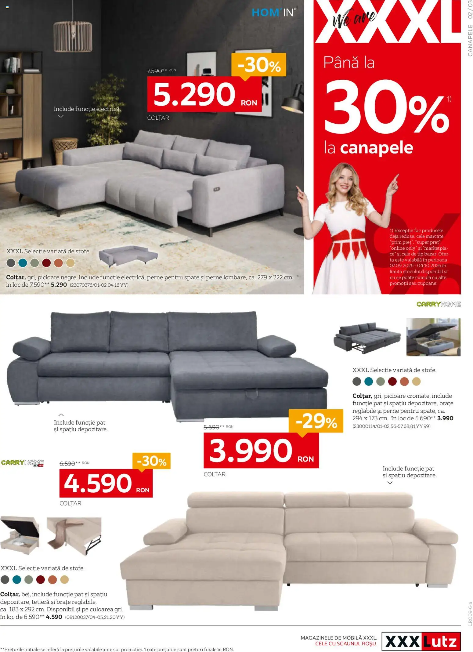 Noul catalog XXXLutz – valabil de la 07.09.2026 | Pagină: 3 | Produse: Perne, Pat, Colțar, Tip