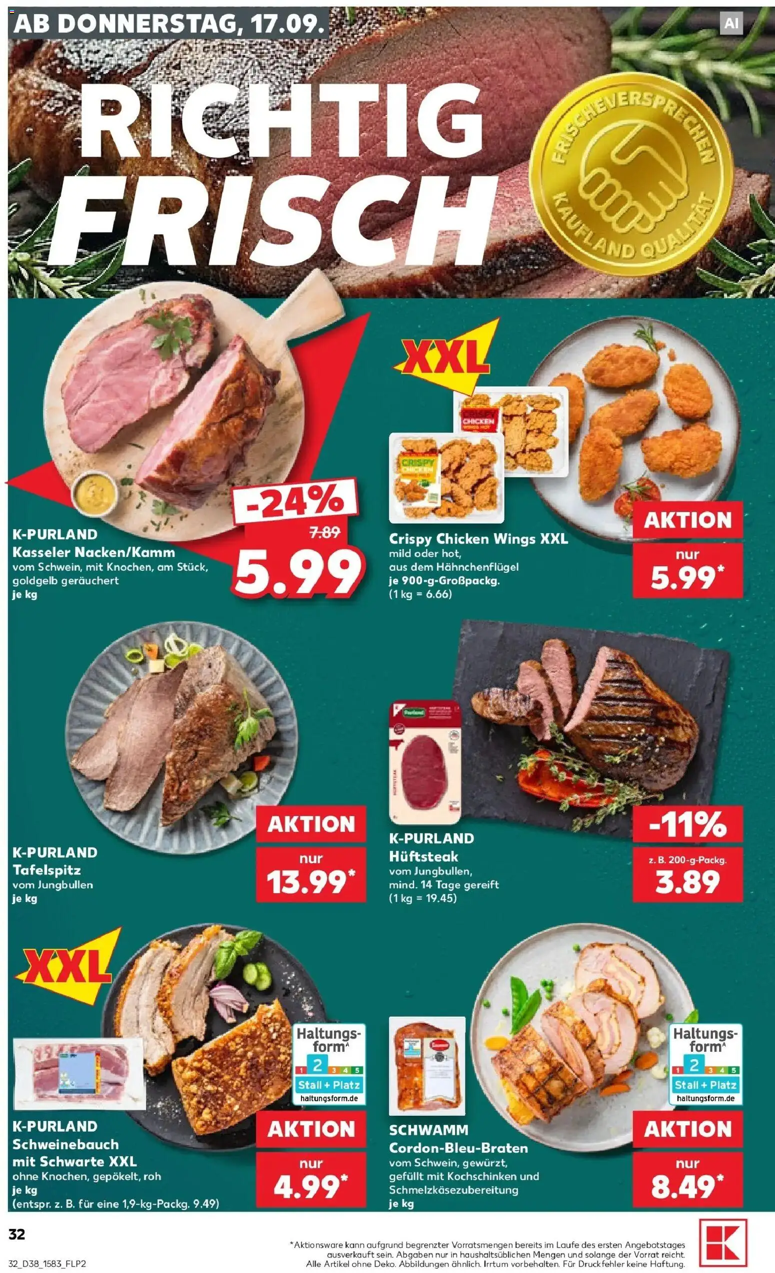 Prospekt Kaufland ab 17.09.2026 » Angebote Online zum Blättern | Seite: 32 | Produkte: Tafelspitz, Schweinebauch