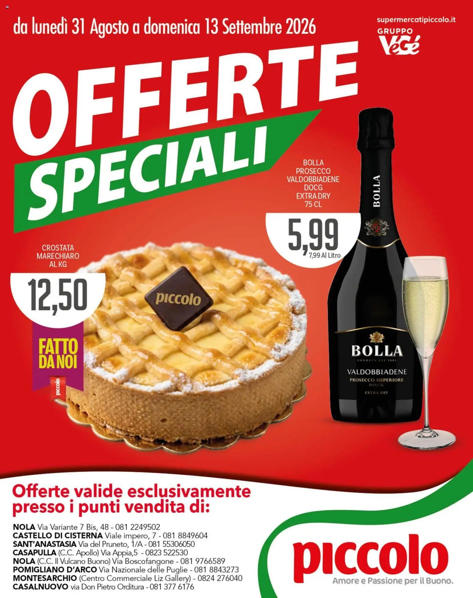Volantino Piccolo del 31/08/2026 | Pagina: 1 | Prodotti: Prosecco