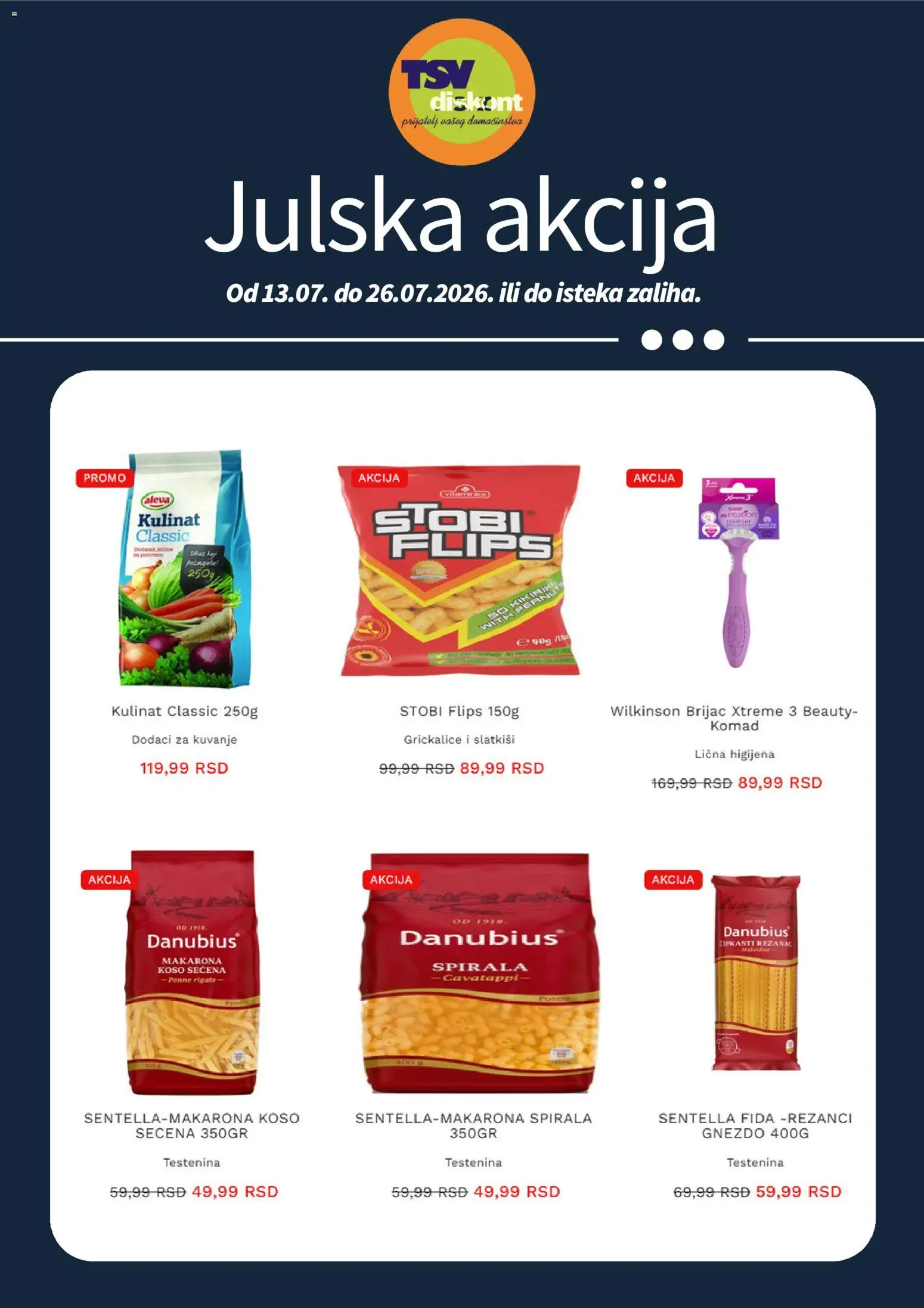 TSV Diskont katalog - važi od 13.07.2026 | Strana: 6 | Proizvode: Testenina, Brijač