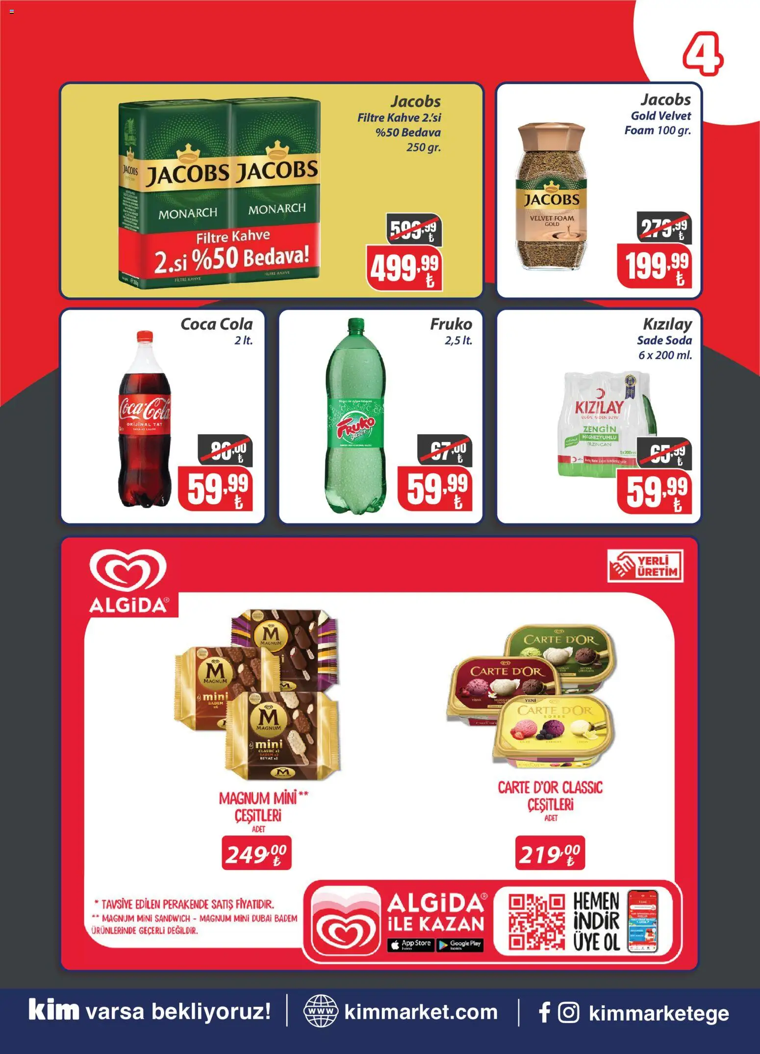 Kim Market Katalog - 01 Eylül 2026 tarihinden itibaren geçerlidir | Sayfa: 4 | Ürünler: Kahve, Badem, Soda