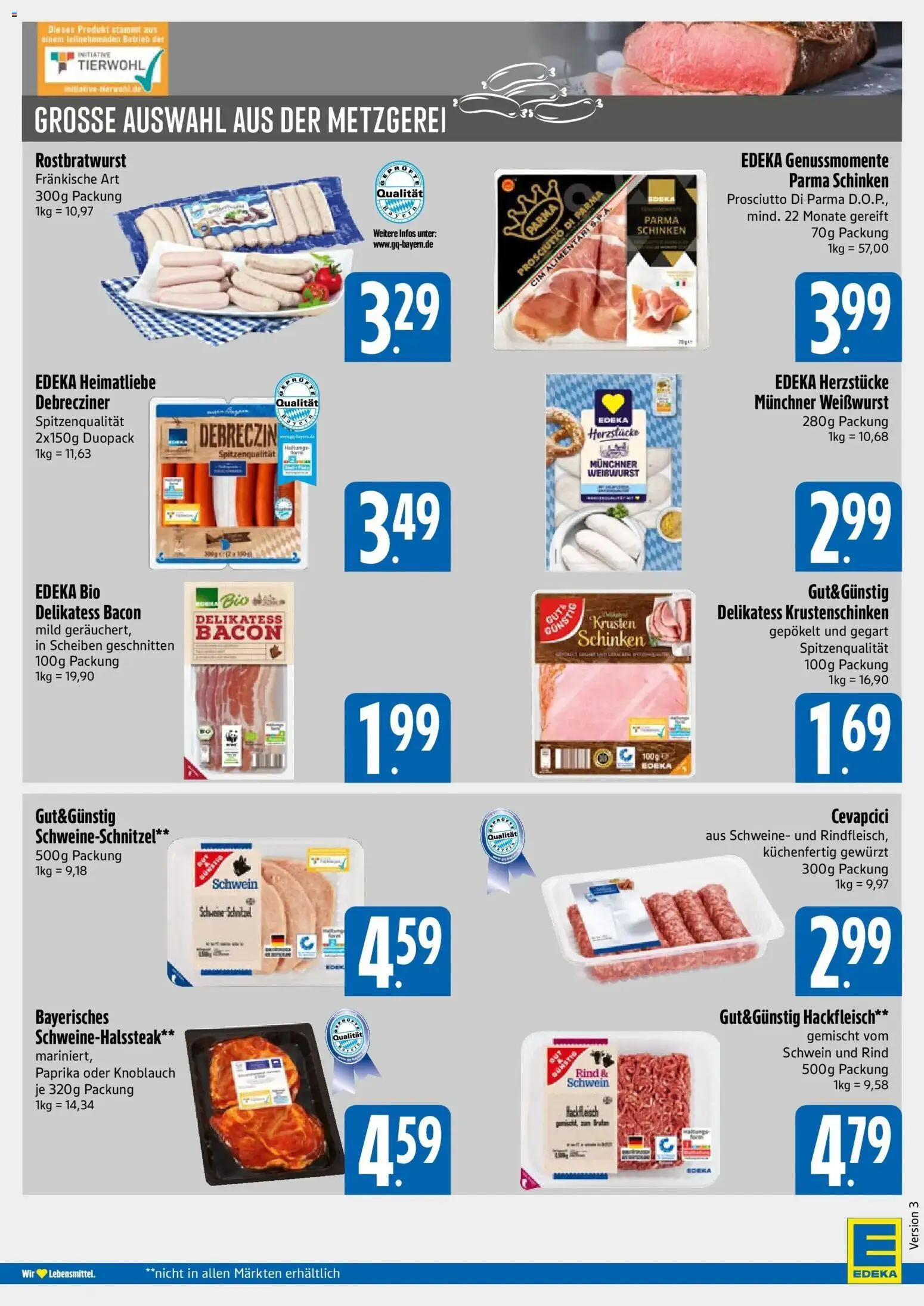 E xpress Prospekt München – gültig ab 03.08.2026 | Seite: 4 | Produkte: Cevapcici, Weißwurst, Schnitzel, Knoblauch