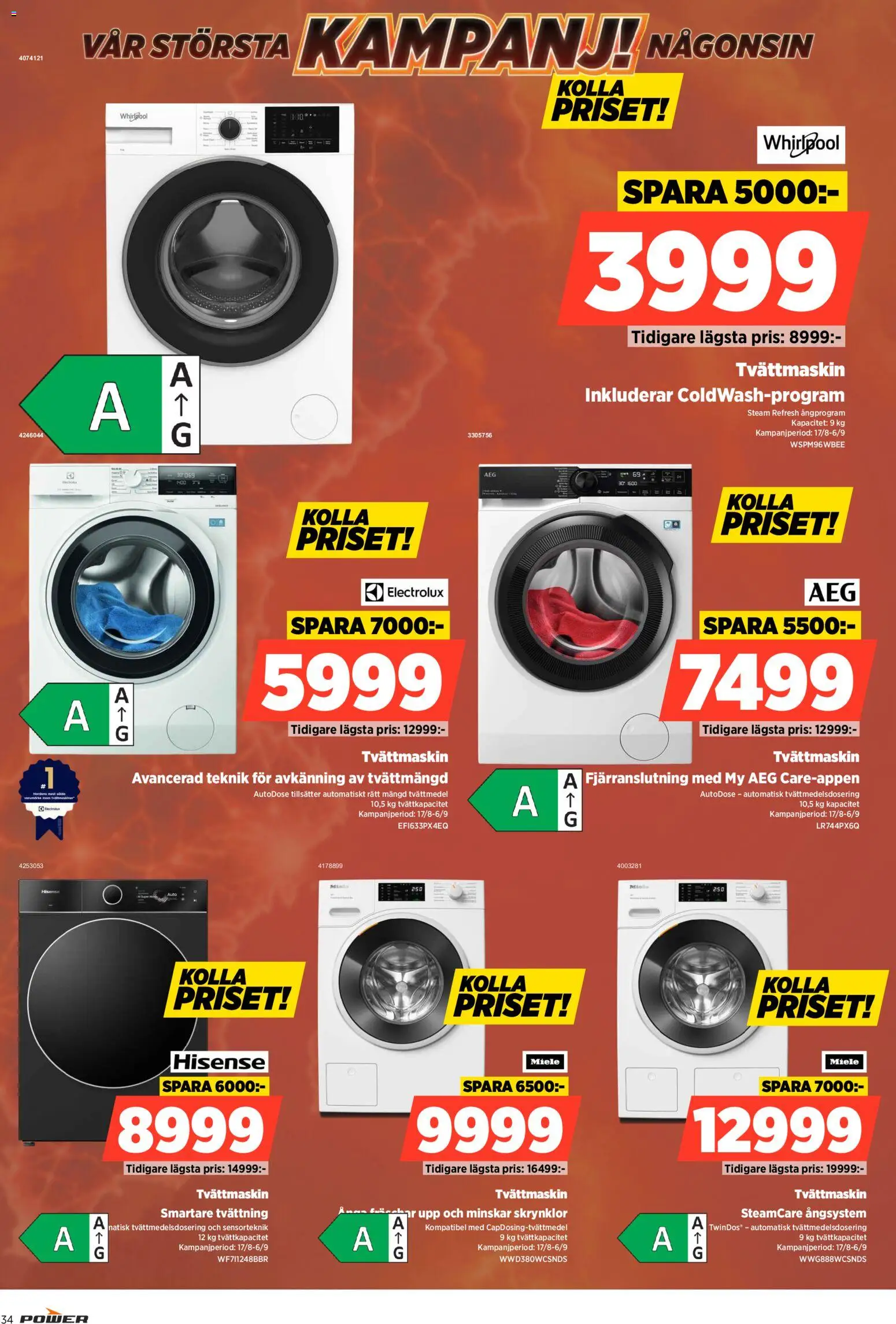 Power reklamblad aktuell från 31/08/2026 | Sida: 34 | Produkter: Tvättmedel, Tvättmaskin