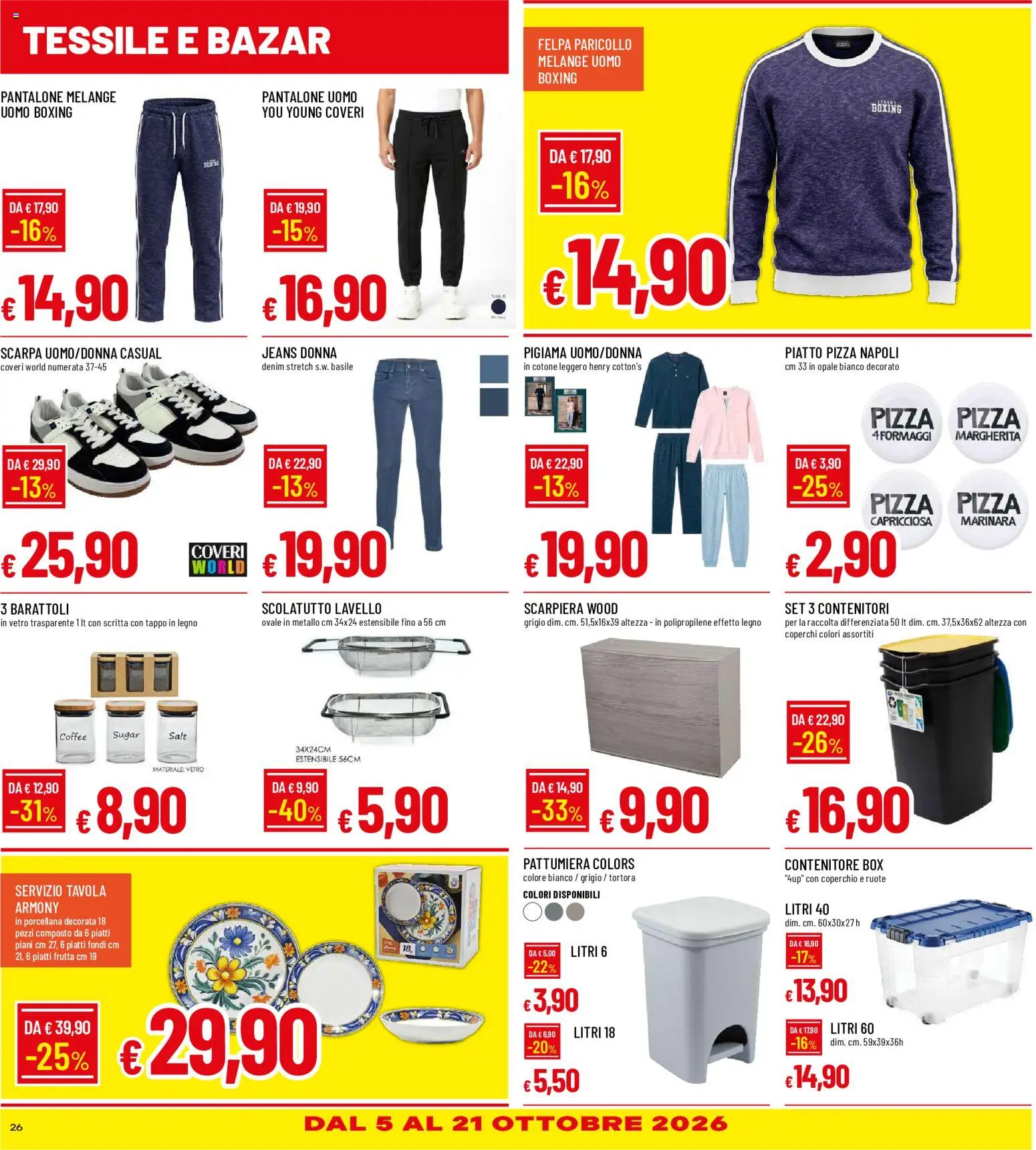 Volantino Galassia del 30/09/2026 | Pagina: 26 | Prodotti: Pizza, Felpa, Frutta, Pattumiera
