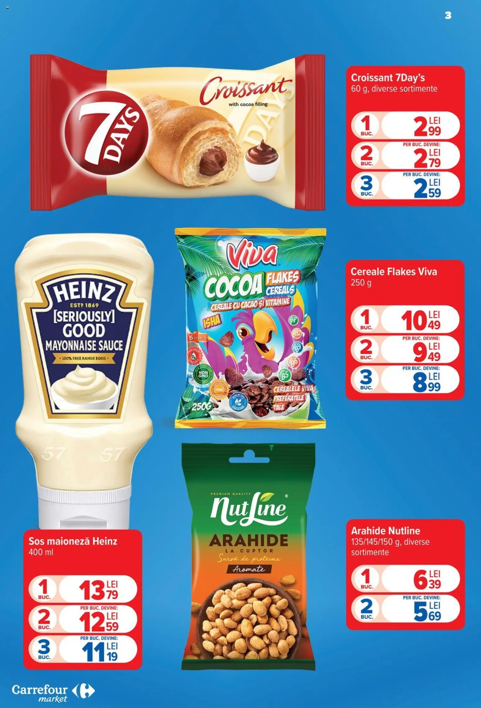 Noul catalog Carrefour – valabil de la 29.07.2026 | Pagină: 3 | Produse: Masaüstü kılıfı, Arahide, Cereale, Maioneză