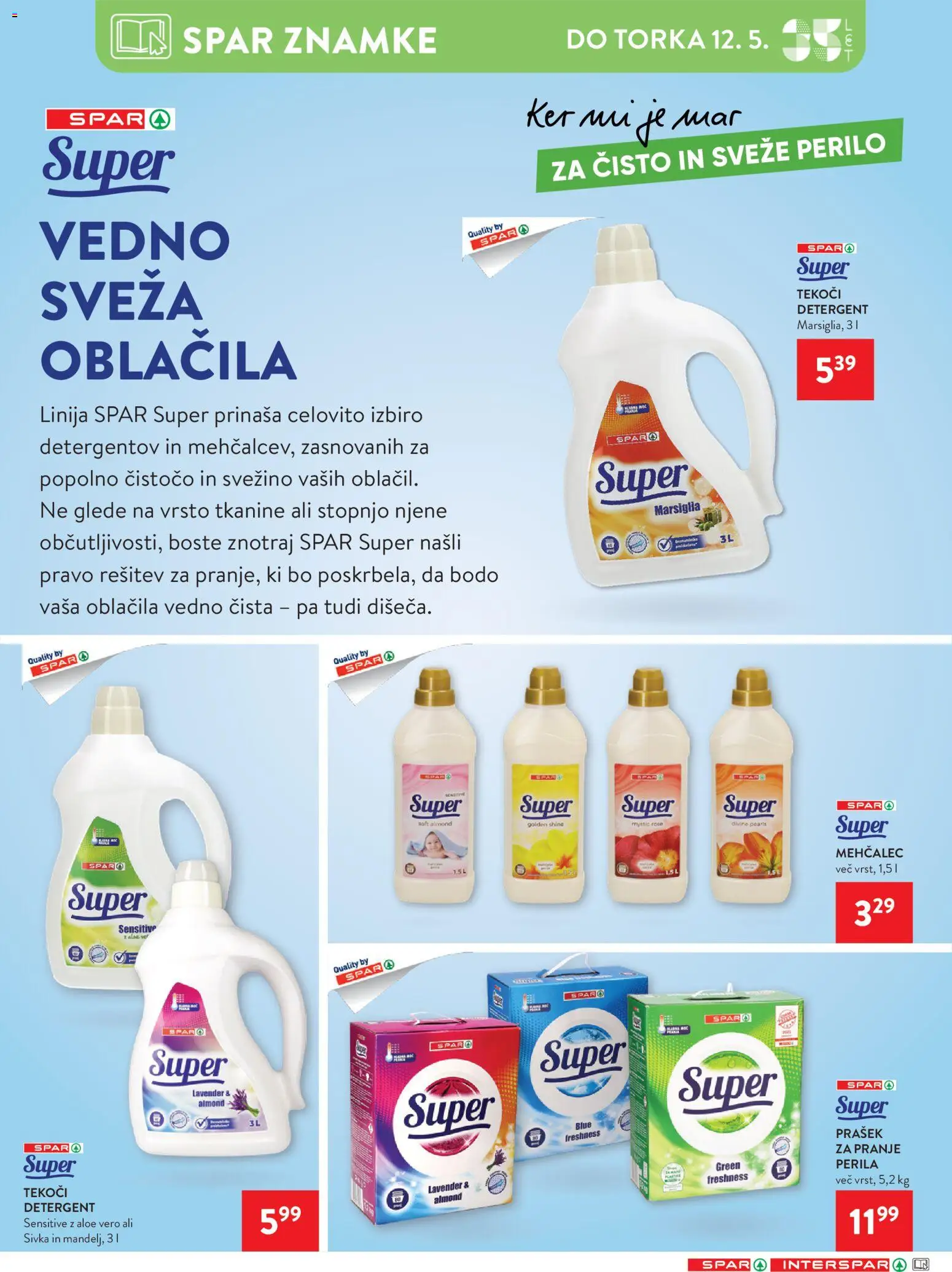 Novi Spar katalog ponudbe – veljaven od 06.05.2026 | Stran: 32 | Izdelki: Prašek, Mehčalec, Detergent, Oblacila