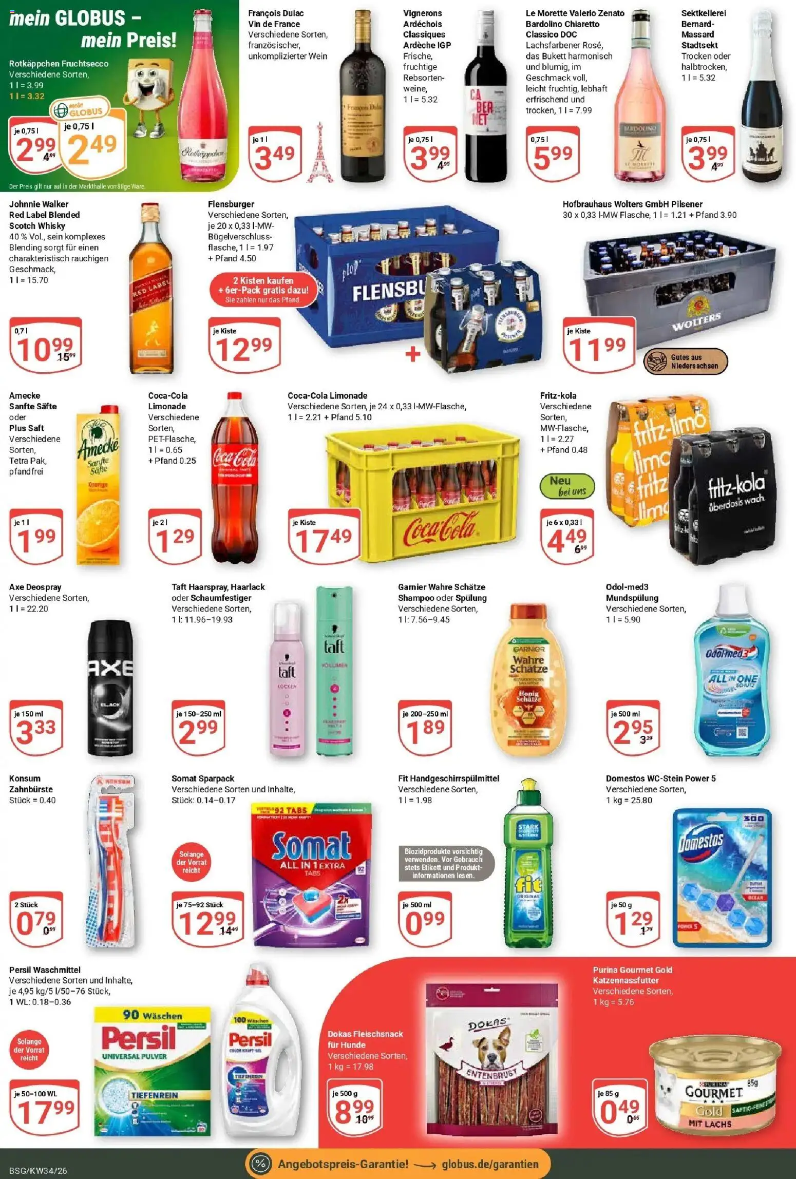 Globus Prospekt Braunschweig (ab 17.08.2026) » Angebote online | Seite: 6 | Produkte: Limonade, Spülung, Wein, Persil