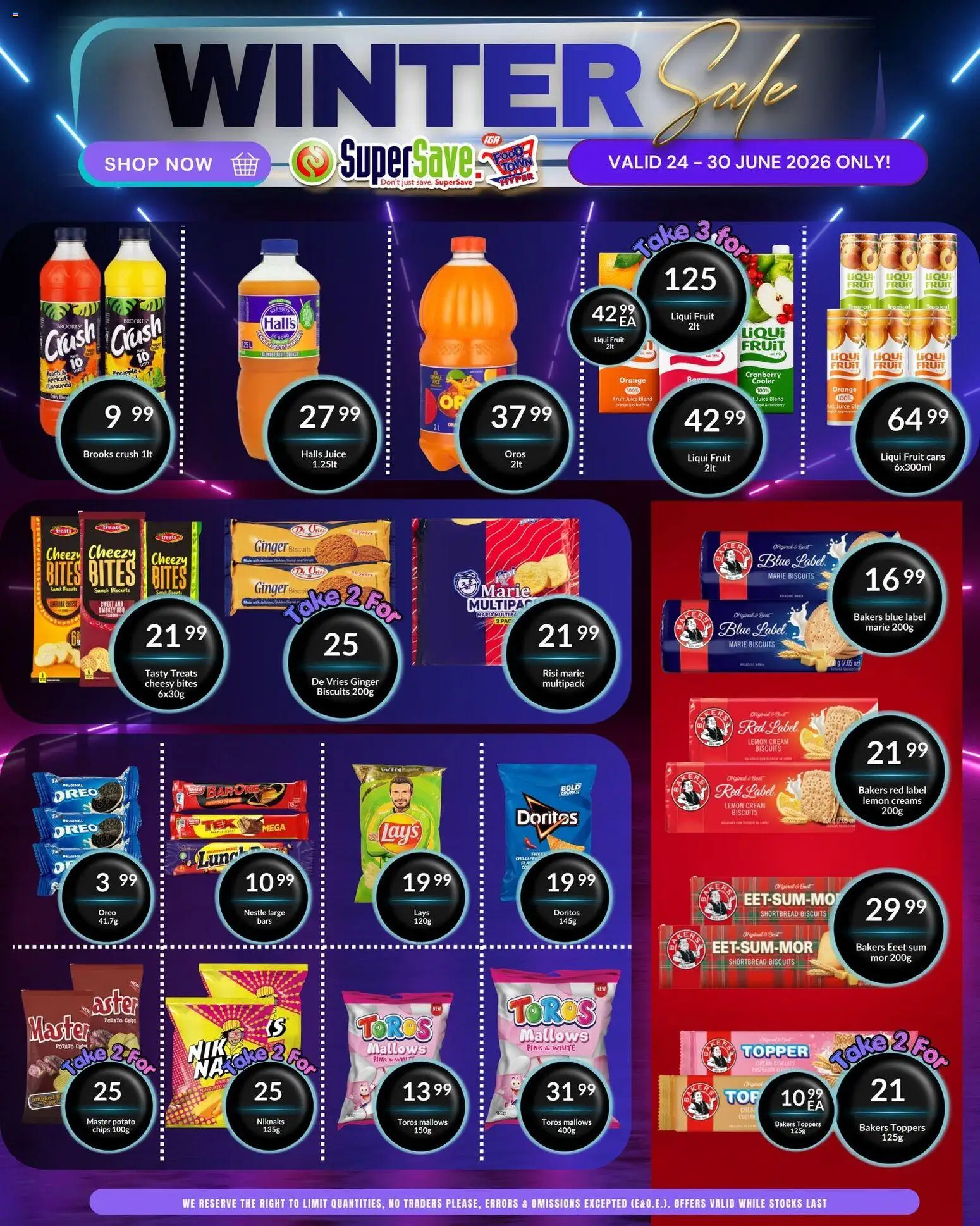 New Super Save catalogue – valid from 24/06/2026 | Page: 16 | Products: Biscuits, Juice, Cream, Fruit