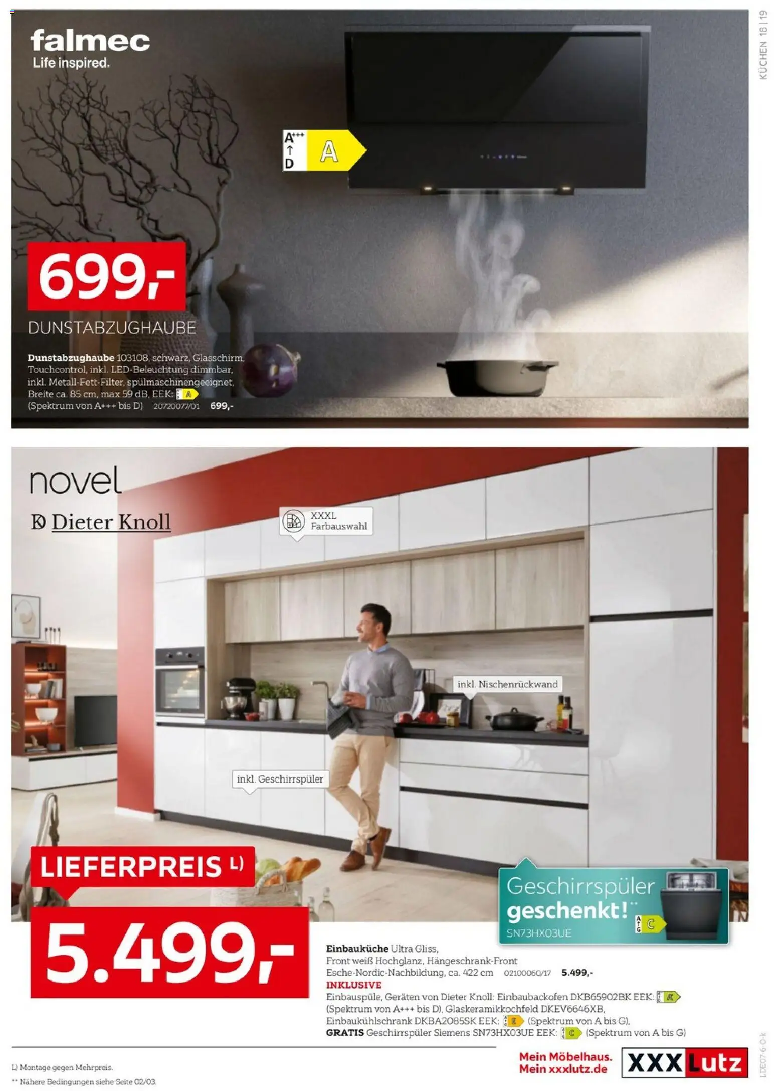 XXXLutz Nr. 1 bei Küchen – gültig ab 04.07.2026 | Seite: 19 | Produkte: Siemens, Geschirrspüler, Einbauküche, Kuchen