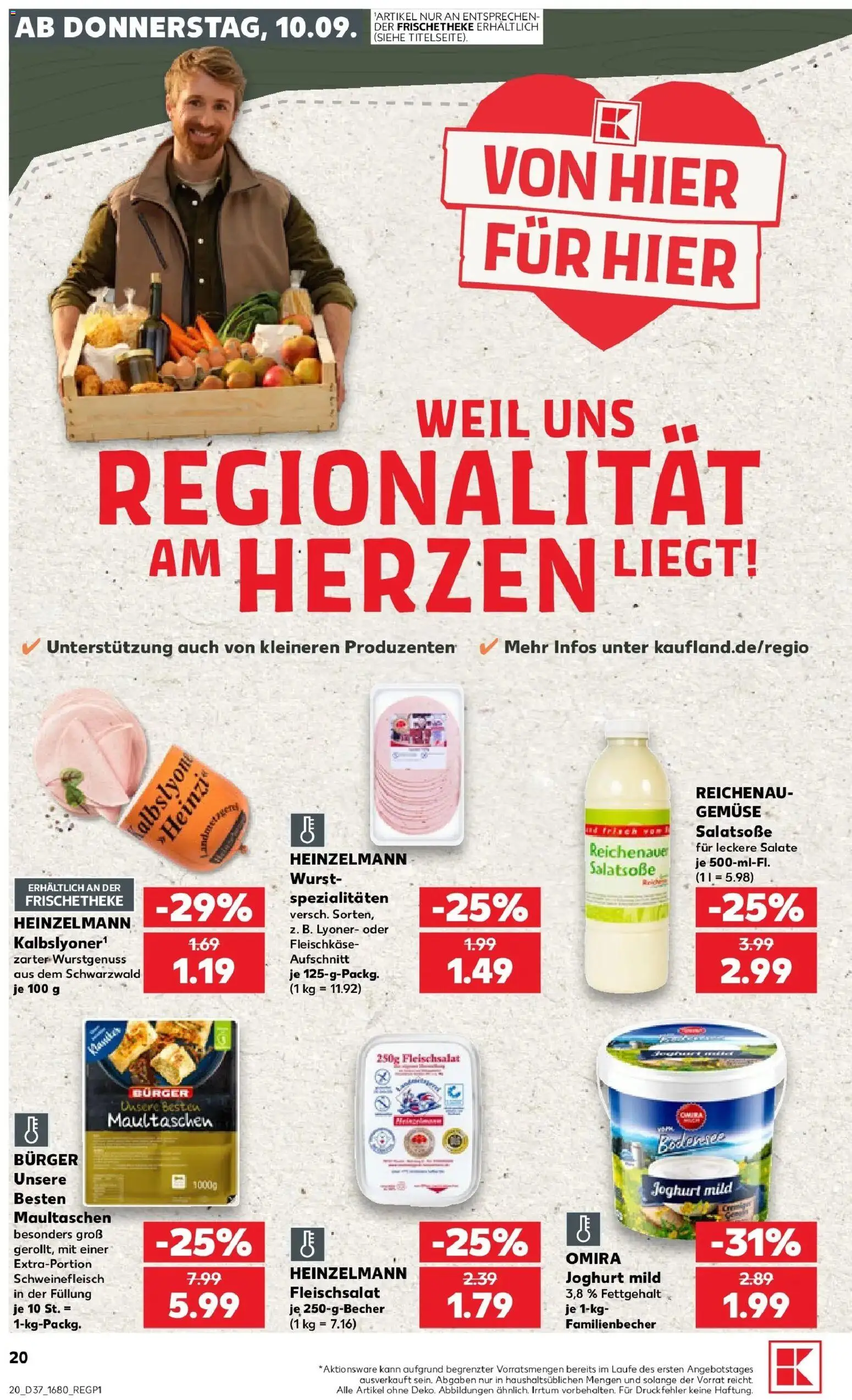 Prospekt Kaufland ab 07.09.2026 » Angebote Online zum Blättern | Seite: 29 | Produkte: Spezialitäten, Burger, Schweinefleisch, Maultaschen
