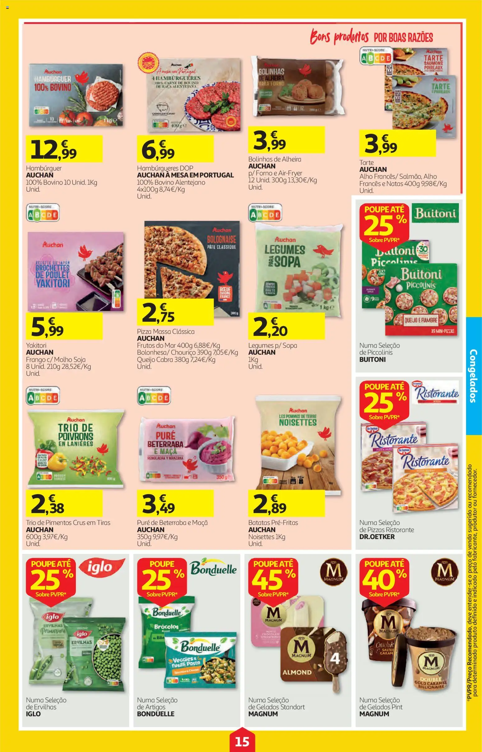 Auchan folheto │ válido de 22/10/2026 | Página: 15 | Produtos: Soja, Hambúrguer, Patê, Natas
