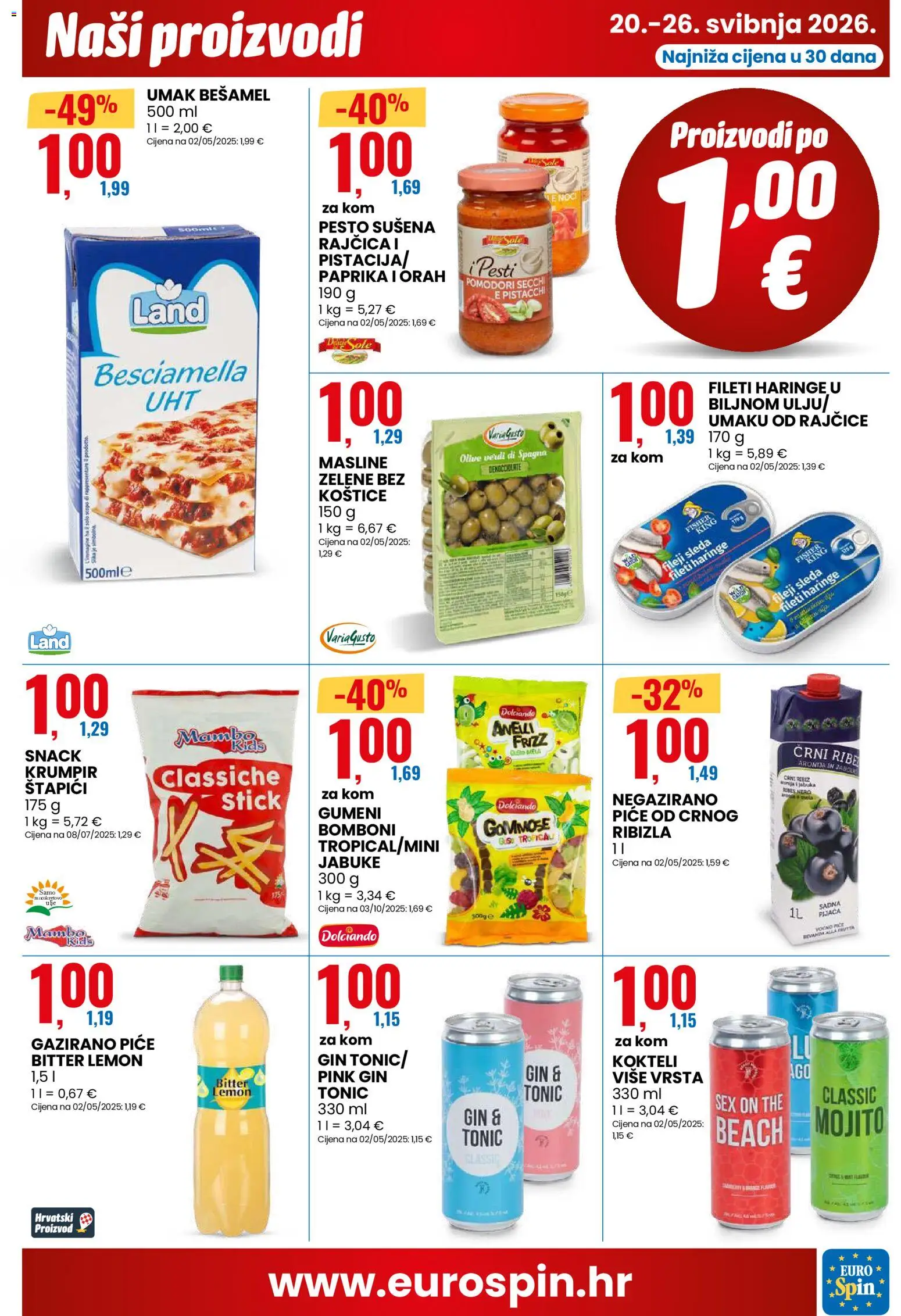Eurospin katalog | vrijedi od 20.05.2026 | Stranica: 3 | Proizvodi: Gin, Masline, Jabuke, Tonic