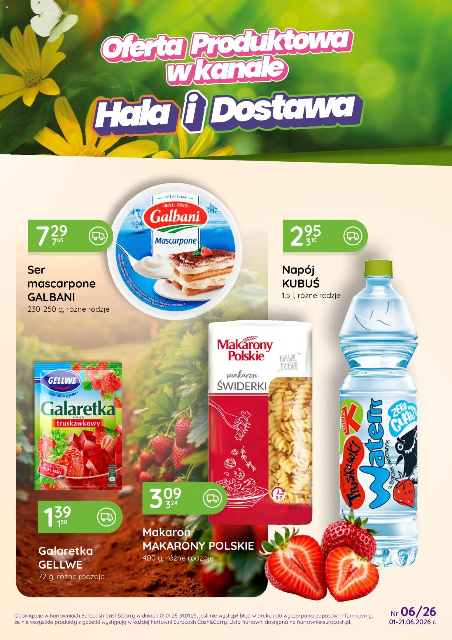 Eurocash gazetka - Oferta Handlowa od 01.06.2026 | Strona: 1 | Produkty: Galaretka, Mascarpone, Makarony, Makaron
