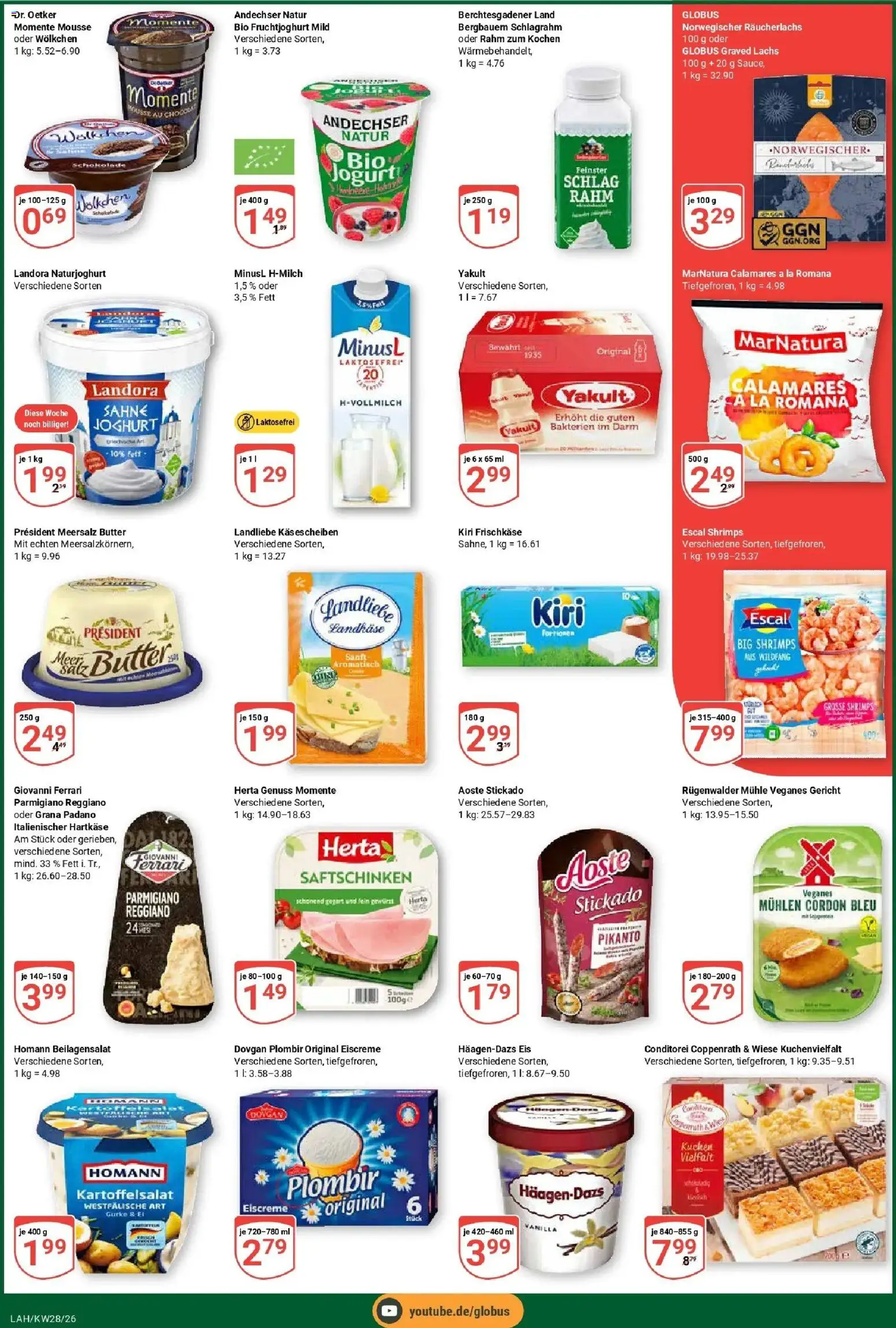 Globus Prospekt Lahnstein – gültig ab 06.07.2026 | Seite: 3 | Produkte: Butter, Eiscreme, Fruchtjoghurt, Frischkase