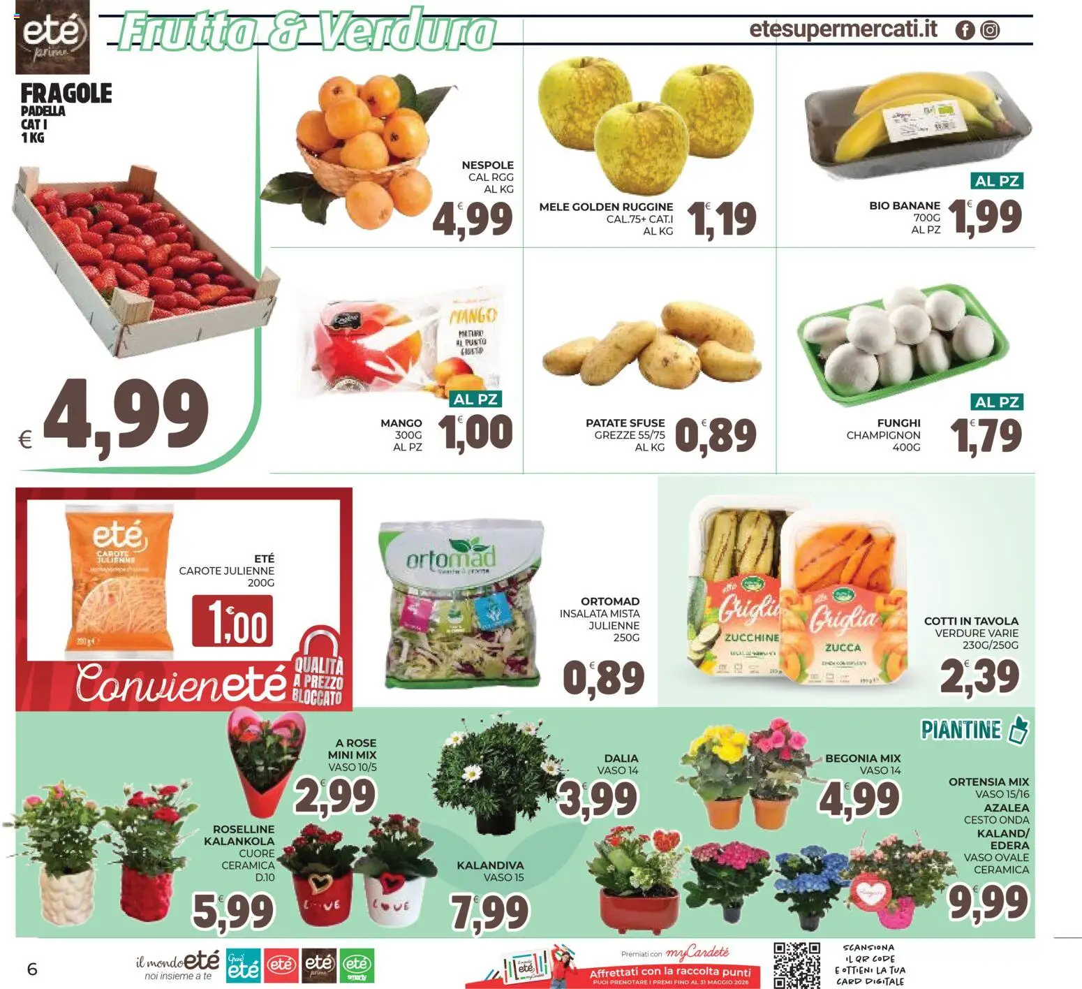 Volantino Eté del 29.04.2026 | Pagina: 6 | Prodotti: Fragole, Insalata, Padella, Griglia