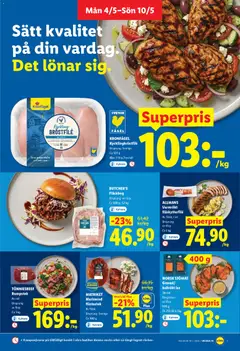 Lidl erbjudanden - Förhandsvisning av reklamblad från butik Lidl aktuell från 04.05.2026 | Sida: 3 | Produkter: Fläskytterfilé, Lax, Fläsk