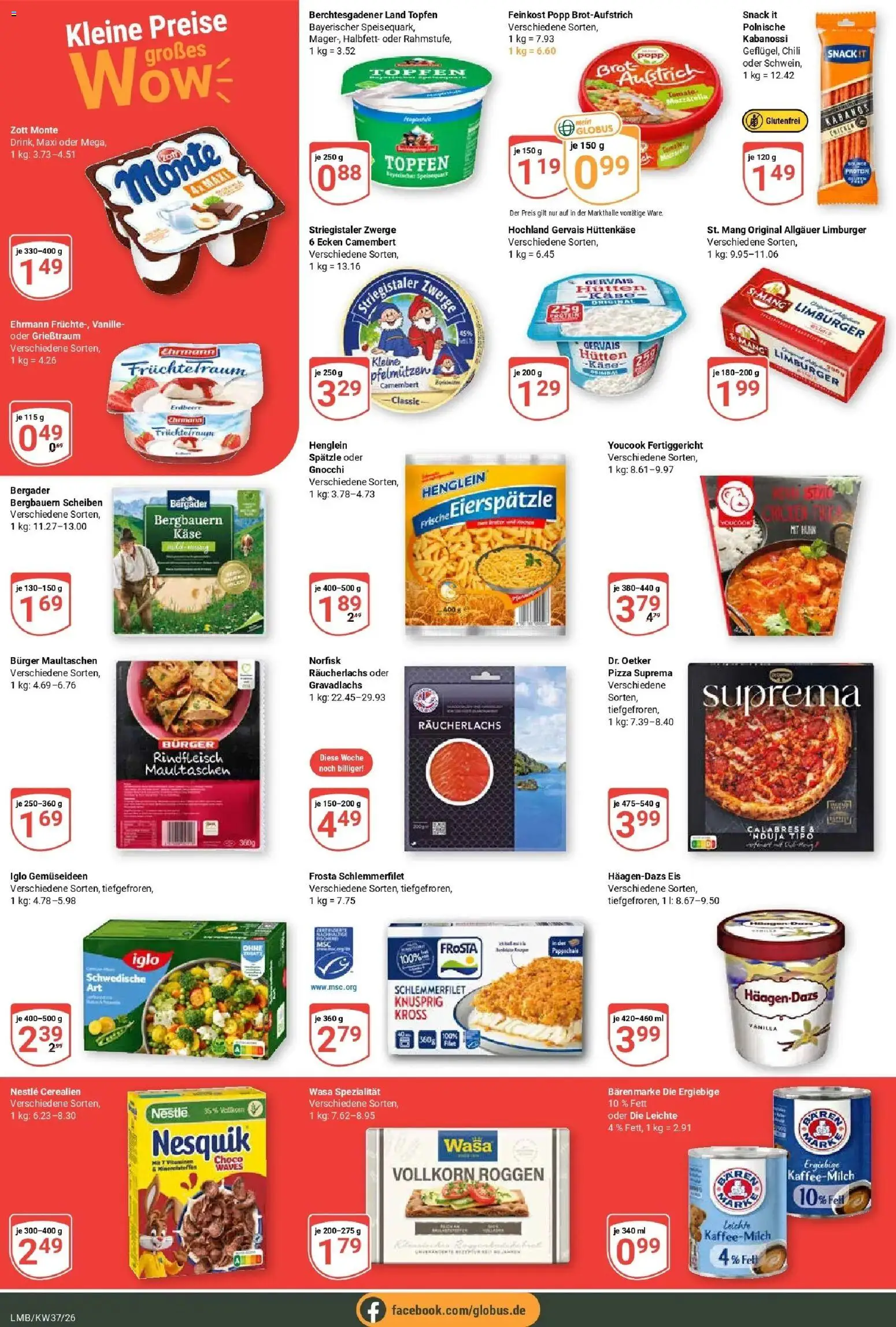 Globus Prospekt Limburg – gültig ab 07.09.2026 | Seite: 4 | Produkte: Nesquik, Käse, Pizza, Rindfleisch
