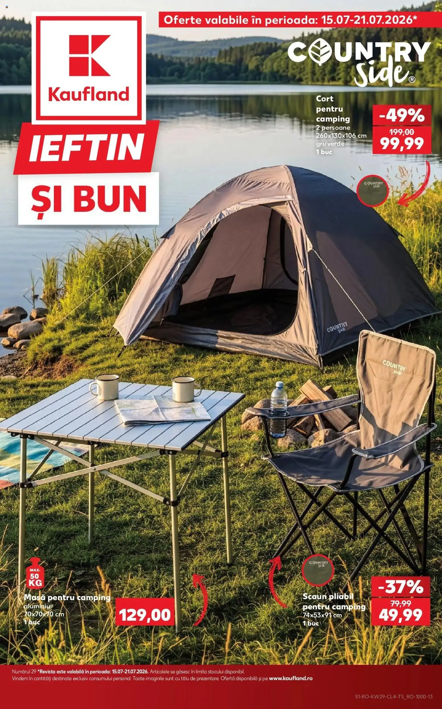 Noul catalog Kaufland – valabil de la 15.07.2026 | Pagină: 1 | Produse: Cort, Masă, Scaun