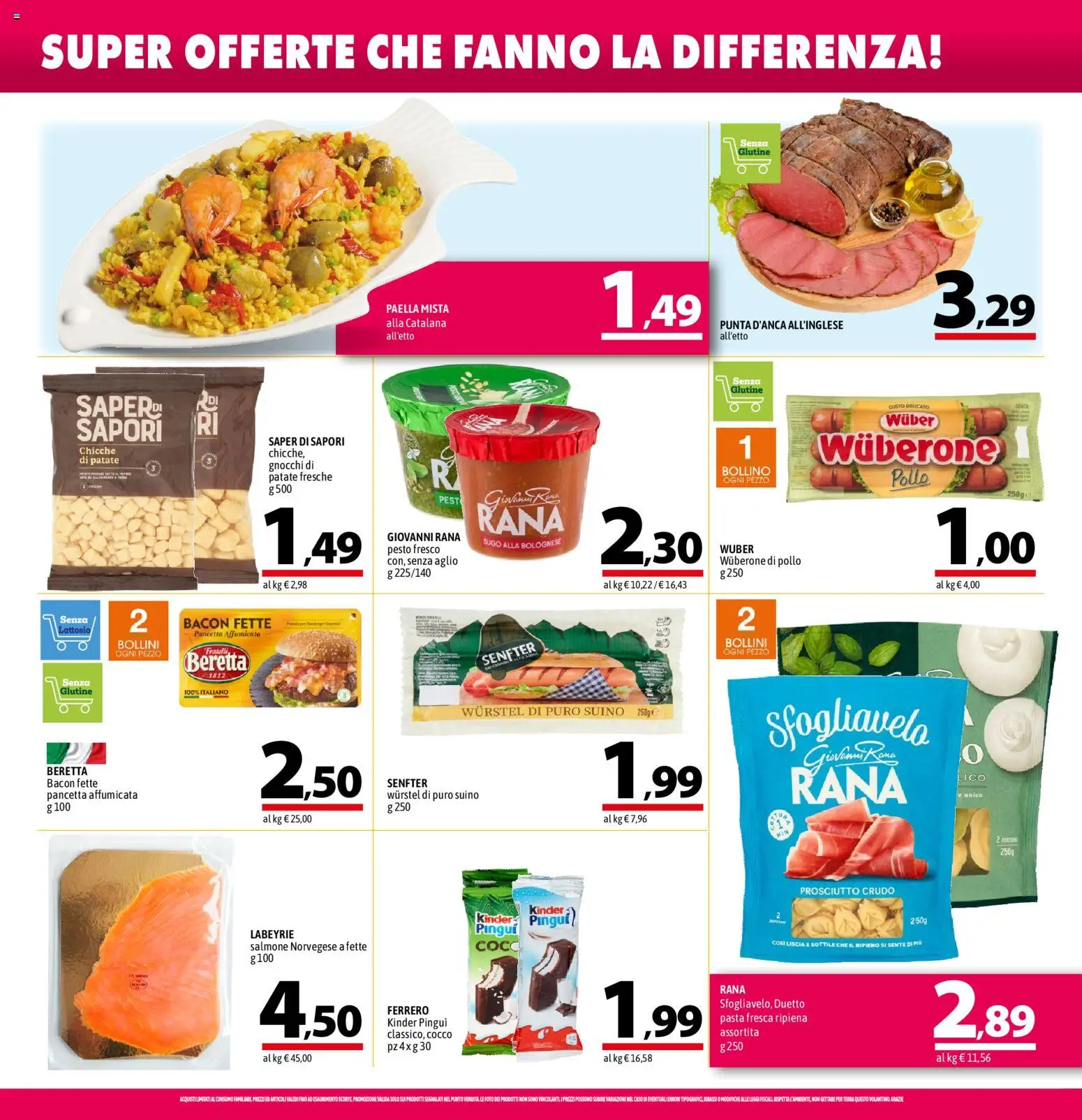 Volantino A&O del 25/06/2026 | Pagina: 6 | Prodotti: Prosciutto Crudo, Salmone, Patate, Paella