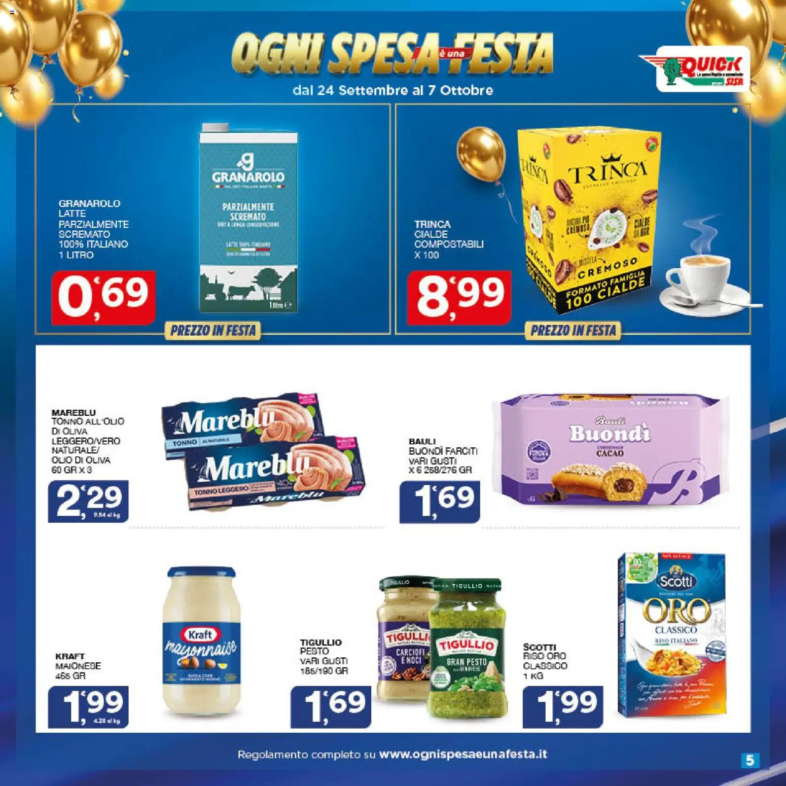 Volantino SISA del 24/09/2026 | Pagina: 5 | Prodotti: Riso, Noci, Pesto, Olio di Oliva