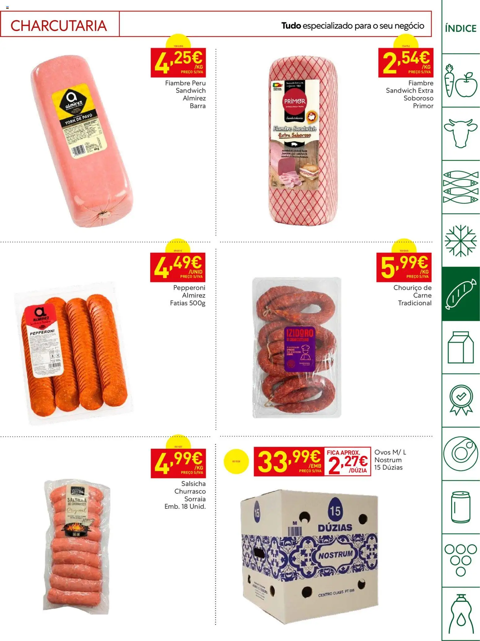 Recheio Horeca │ válido de 12.05.2026 | Página: 15 | Produtos: Salsicha, Ovos, Chouriço, Carne