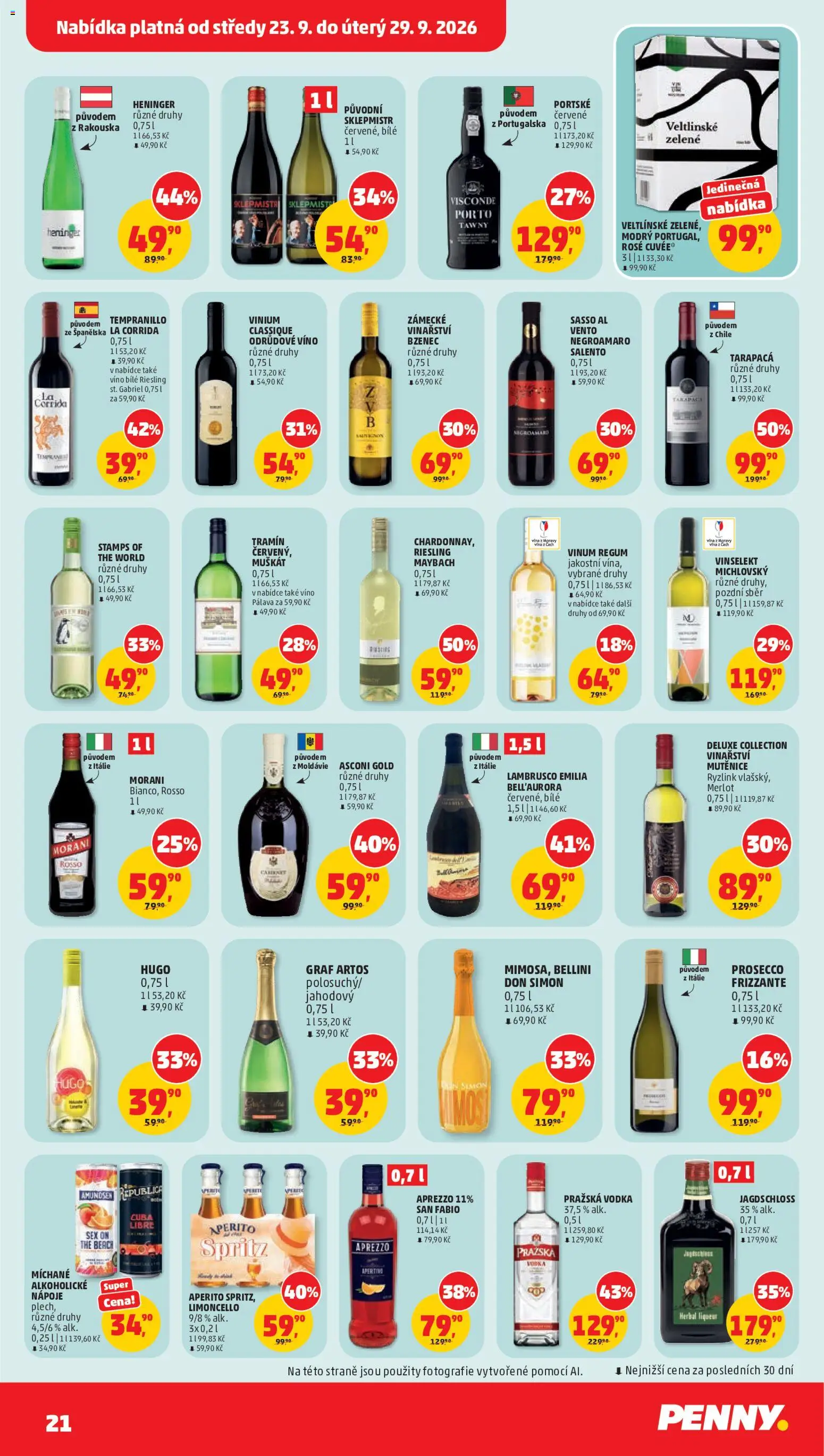 Penny Market leták od 23.09.2026 | Strana: 21 | Produkty: Prosecco, Frizzante, Merlot, Spritz