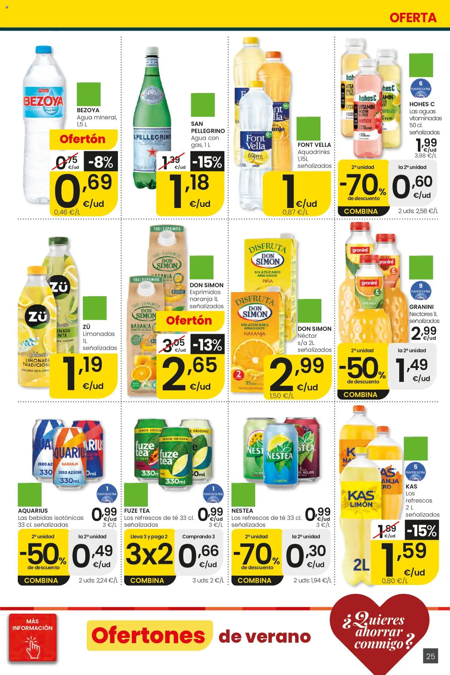 Eroski Ofertones de verano │ válido desde el 28.05.2026 | Página: 25 | Productos: Piña, Té, Limonada, Néctar