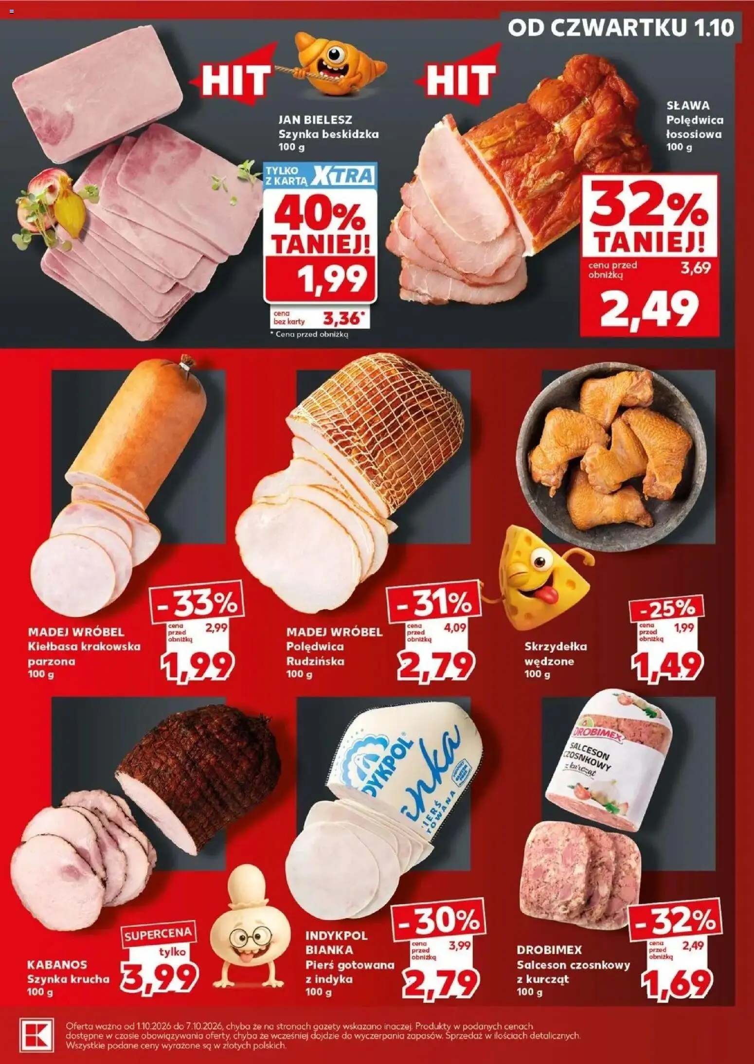 Kaufland gazetka - Super sobota od 03.10.2026 - od jutra PDF | Strona: 15 | Produkty: Szynka, Kabanos, Kiełbasa krakowska, Skrzydełka