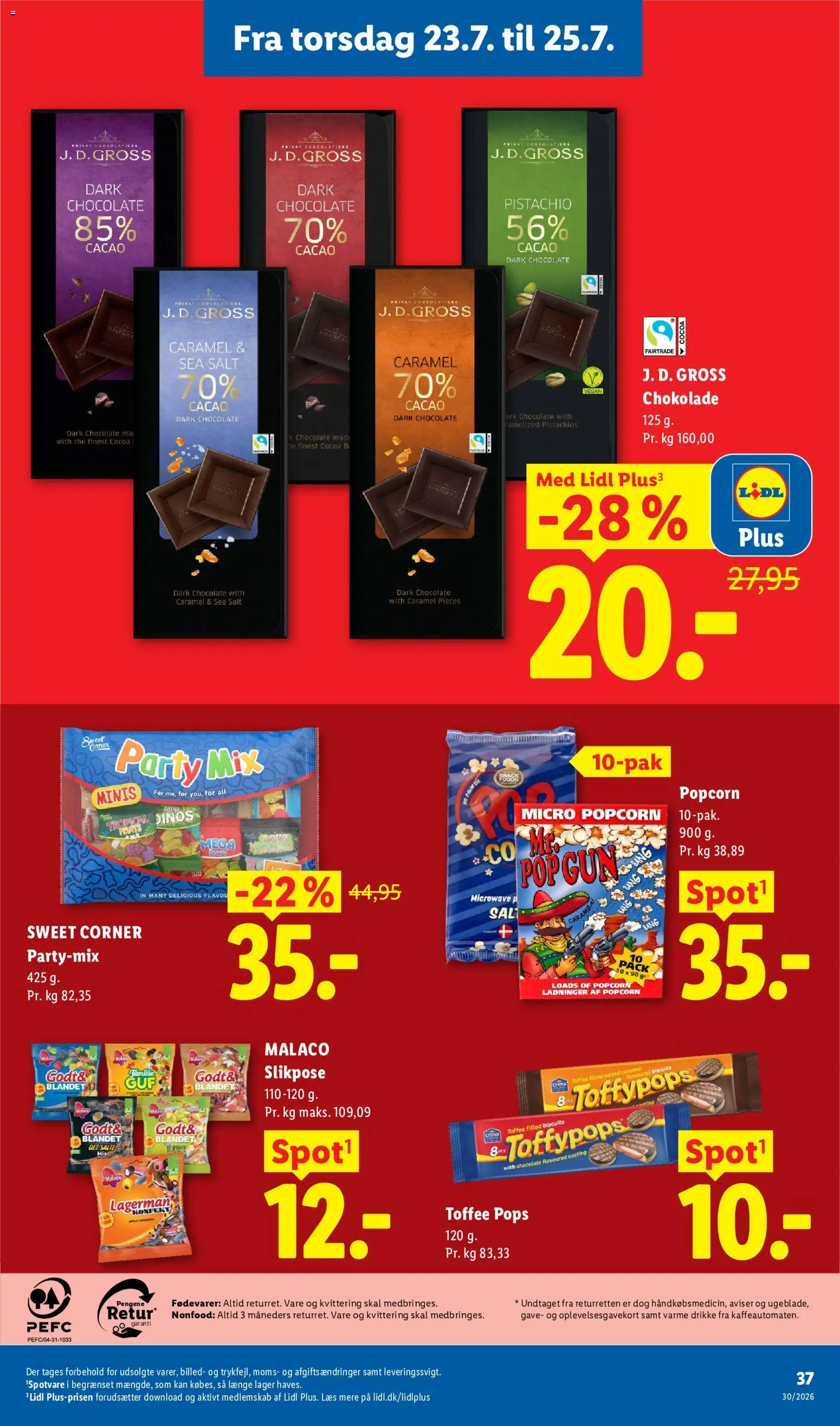 Lidl tilbudsavis – gyldig fra 19/07/2026 | Side: 38 | Produkter: Chokolade, Popcorn, Salt, Søm
