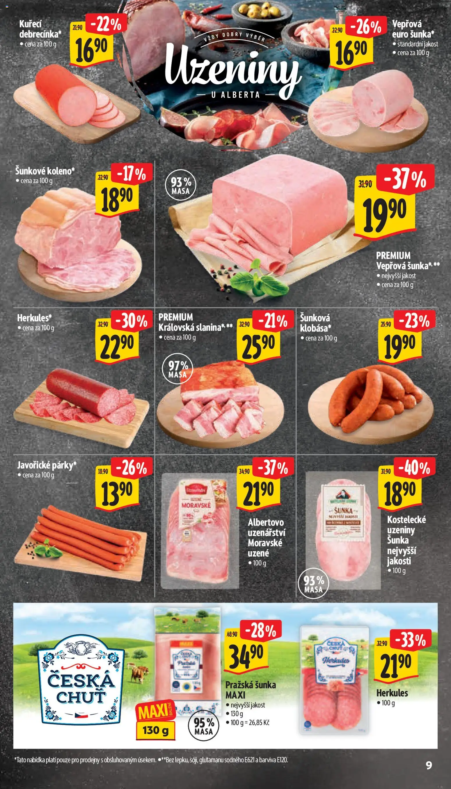 Albert leták - Supermarket od 21.10.2026 | Strana: 15 | Produkty: Šunka, Pražská šunka, Uzeniny, Moravské uzené