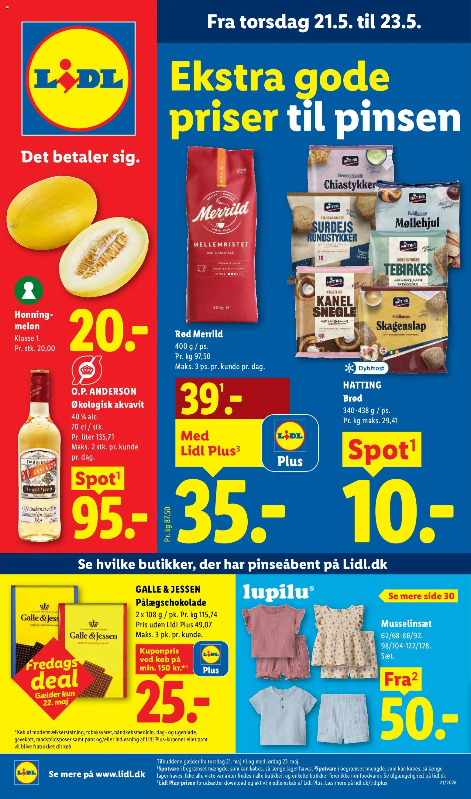 Lidl tilbudsavis – gyldig fra 21.05.2026 | Side: 1 | Produkter: Brød, Kanel, Honning, Søm