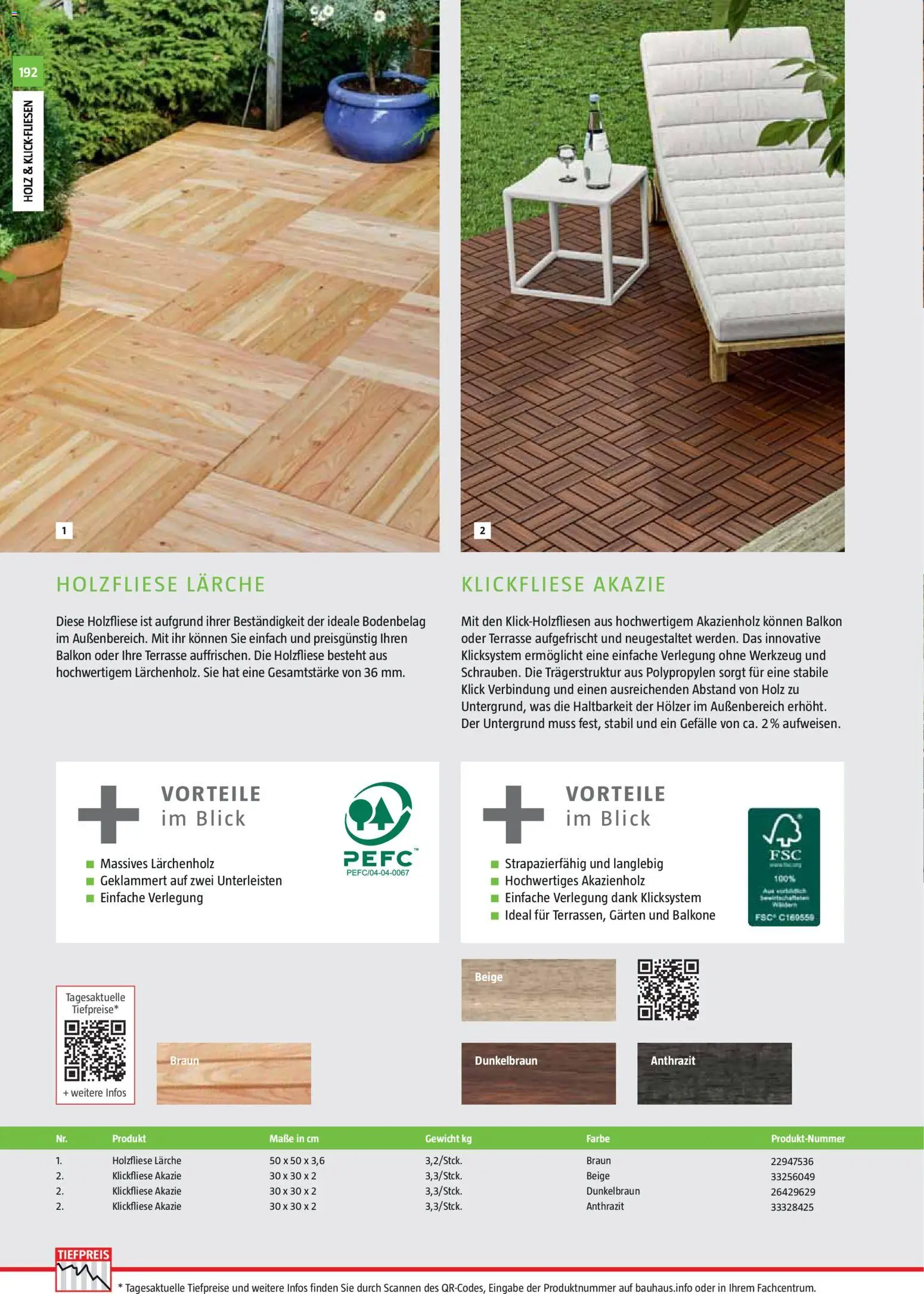 Bauhaus Gartenbaumaterialien 2026 – gültig ab 02.03.2026 | Seite: 192 | Produkte: Gewicht