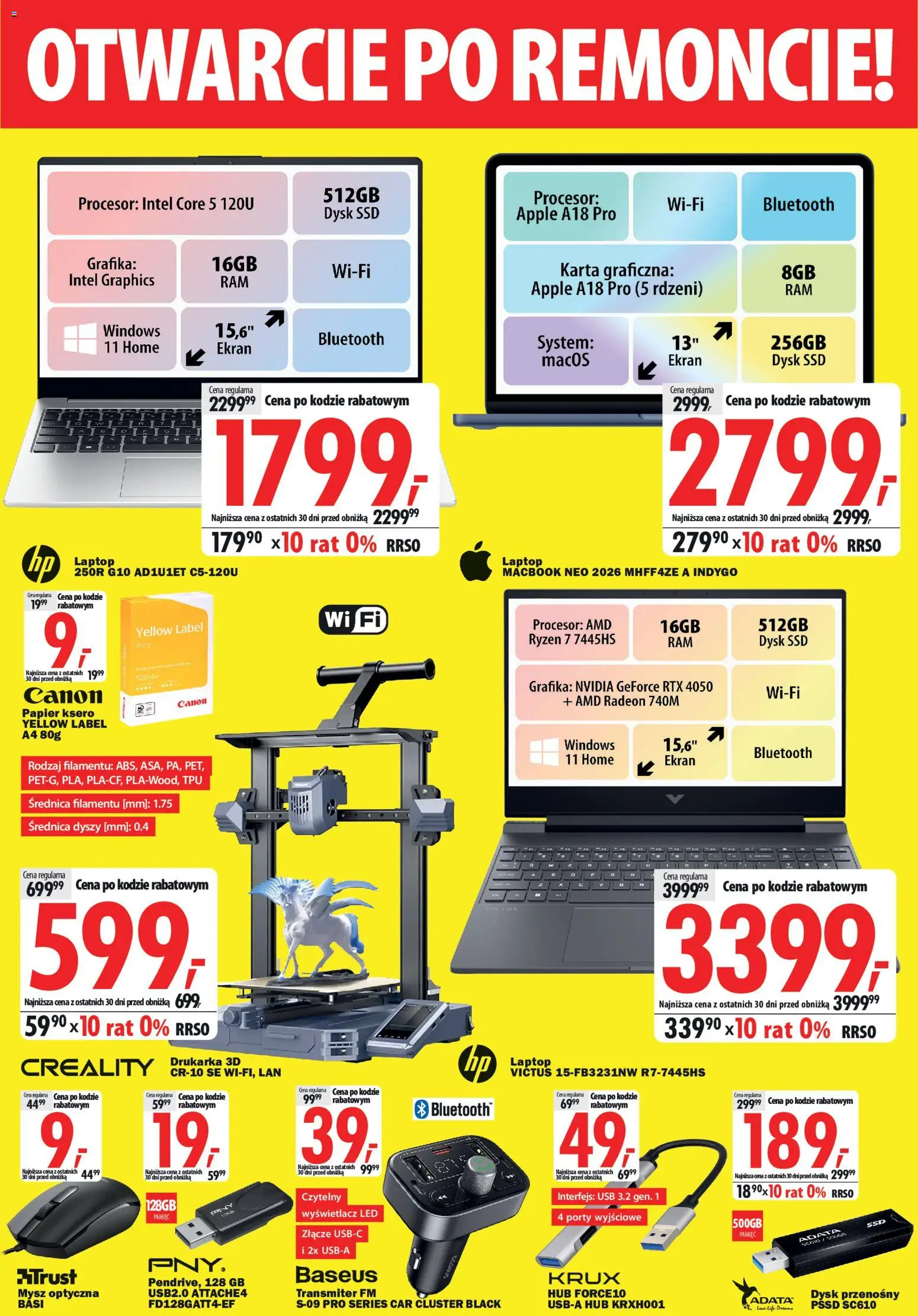 Mediaexpert promocje - Otwarcie po remoncie Łódź od 07.05.2026 | Strona: 5 | Produkty: Laptop, Mysz, Złącze, Papier ksero