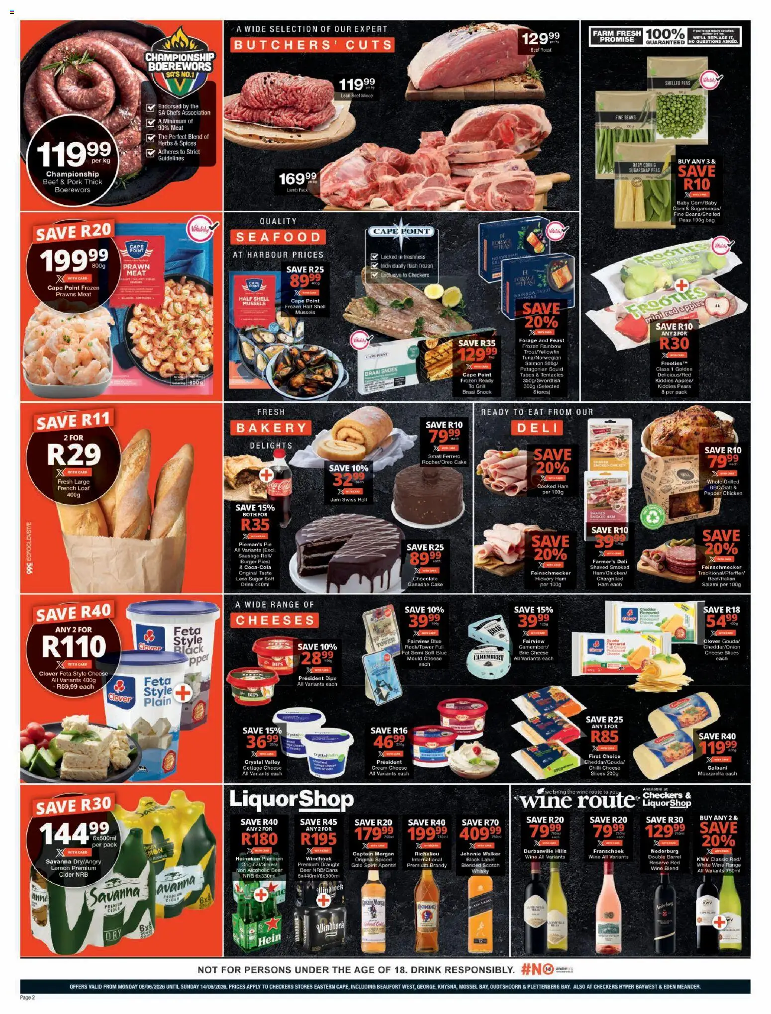 New Checkers catalogue – valid from 08.06.2026 | Page: 2 | Products: Corn, Bag, Beer, Beef