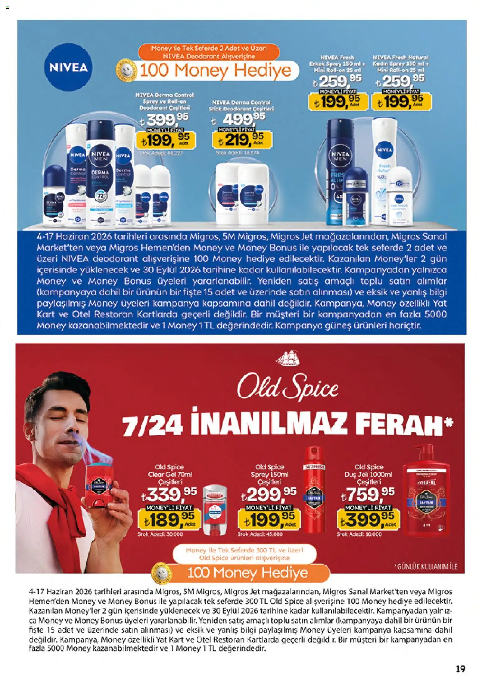 Migros Katalog - Migroskop - 04.06.2026 tarihinden itibaren geçerlidir | Sayfa: 19 | Ürünler: Duş, Duş jeli, Deodorant