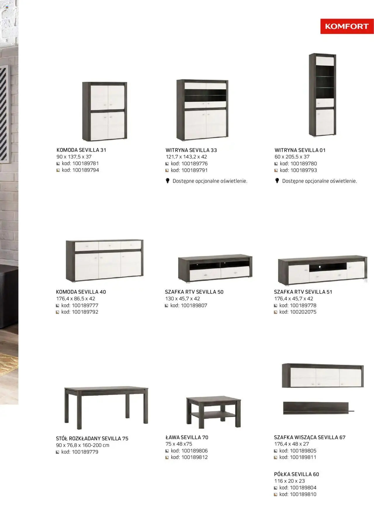 Komfort Gazetka - Katalog Meble od 01.09.2024 | Strona: 17 | Produkty: Komoda, Stół, szafka RTV, Witryna