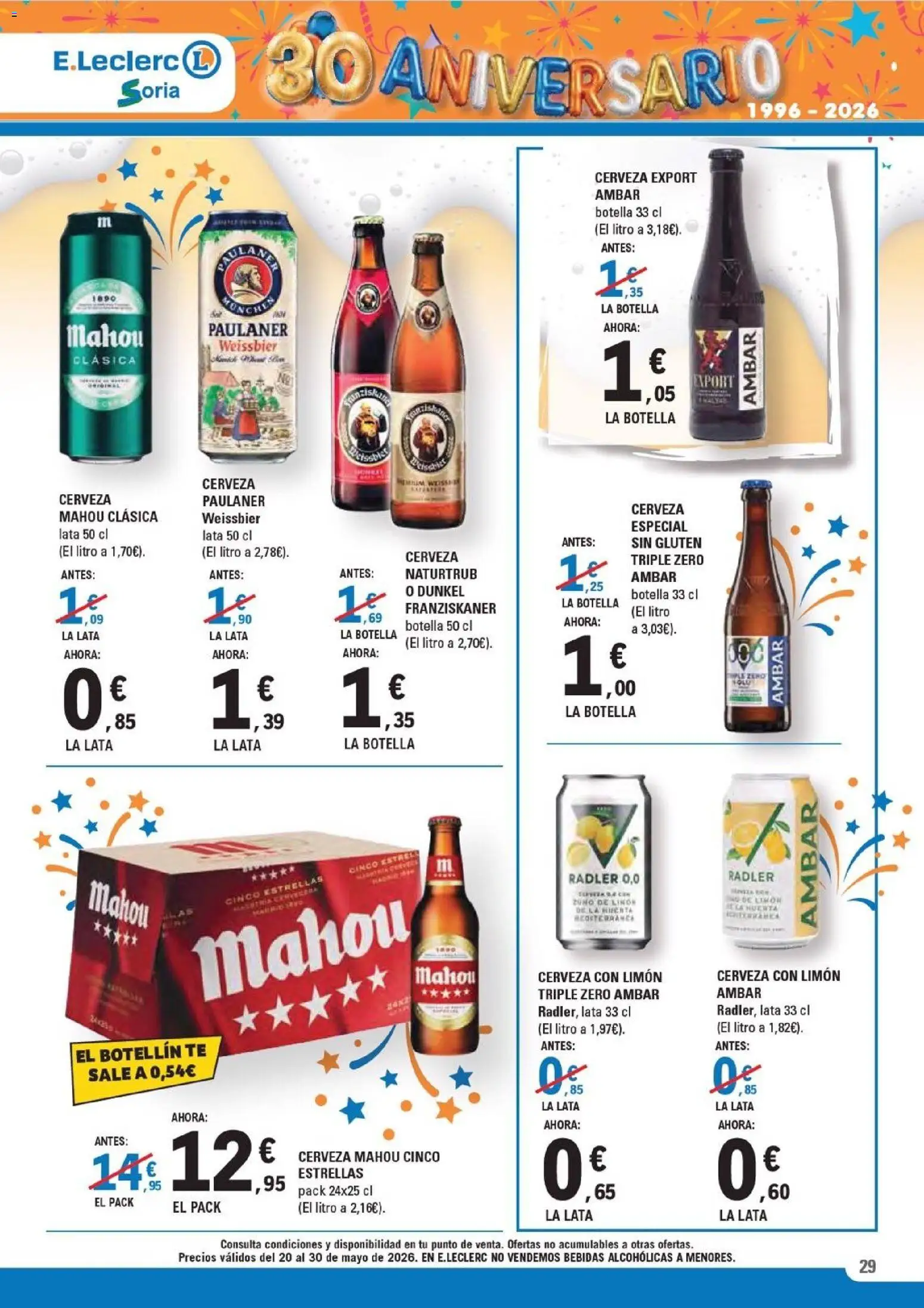 E.Leclerc Soria │ válido desde el 20.05.2026 | Página: 29 | Productos: Cerveza, Té
