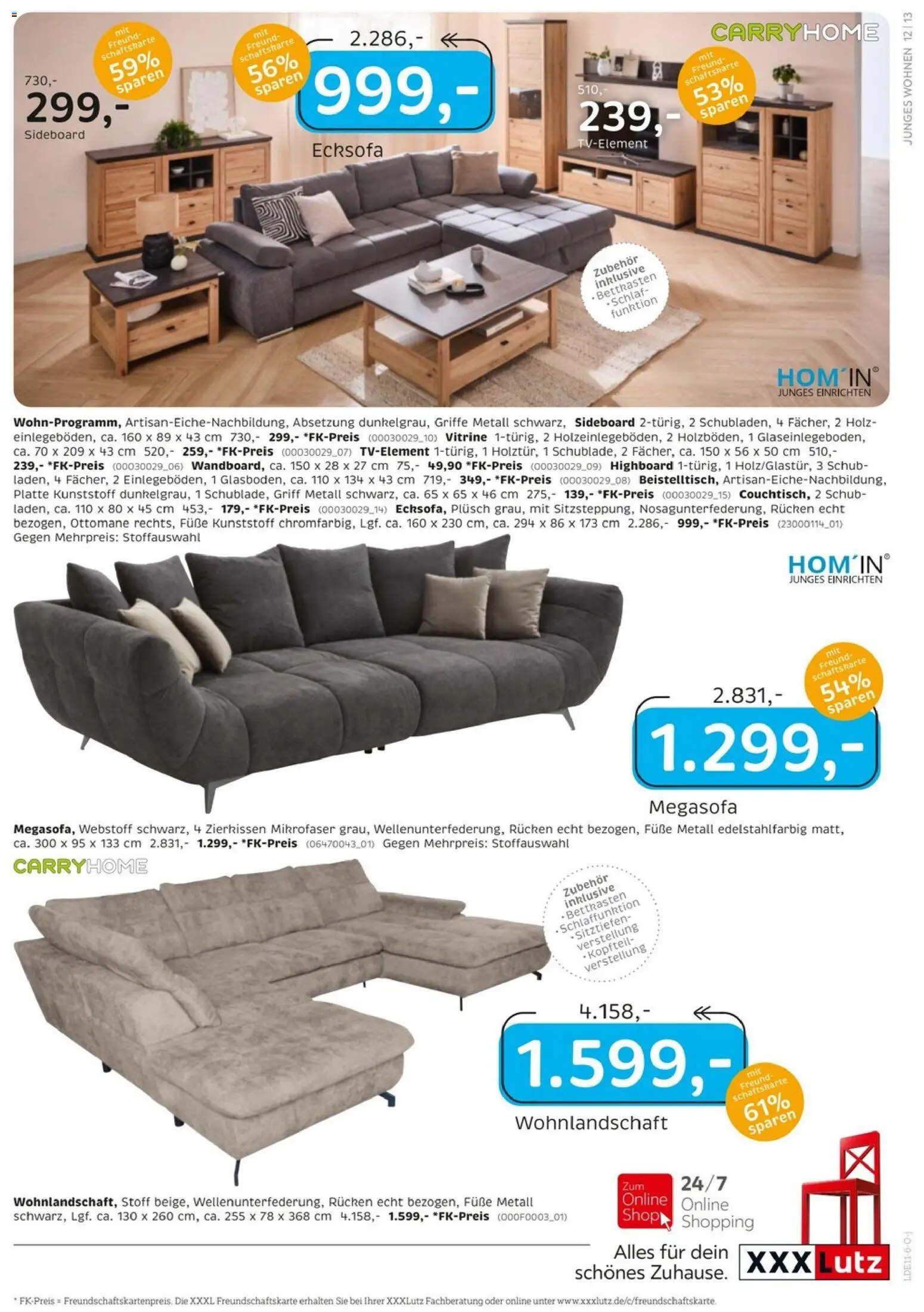 XXXLutz Junges Wohnen – gültig ab 24.10.2026 | Seite: 12 | Produkte: Sideboard, Wohnlandschaft, Ecksofa, HIghboard