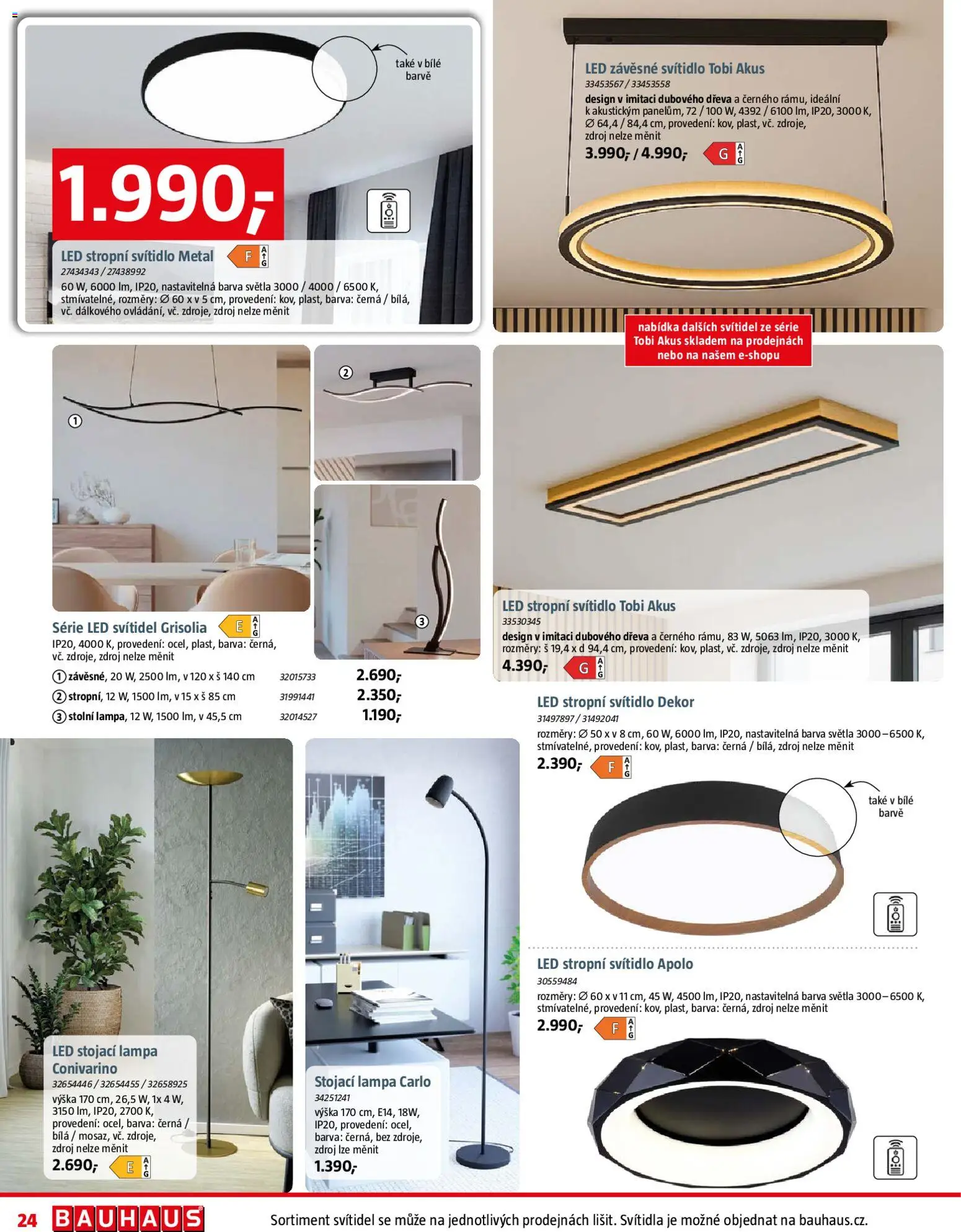Bauhaus leták od 04.09.2026 | Strana: 24 | Produkty: Stojací lampa, Stropní svítidlo, Lampa, LED