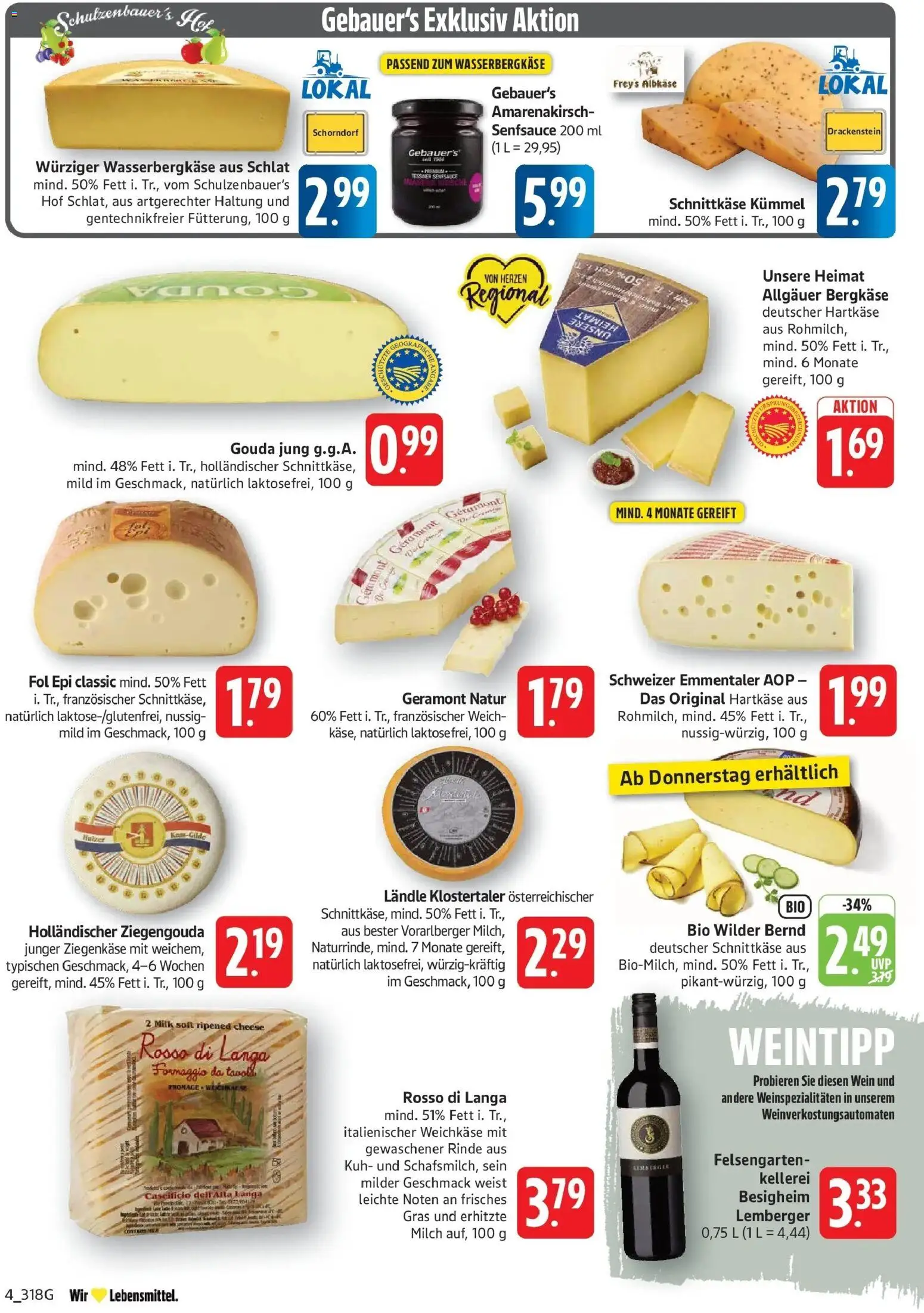 Eislingen – gültig ab 10.08.2026 | Seite: 4 | Produkte: Geramont, Milch, Gouda, Wein