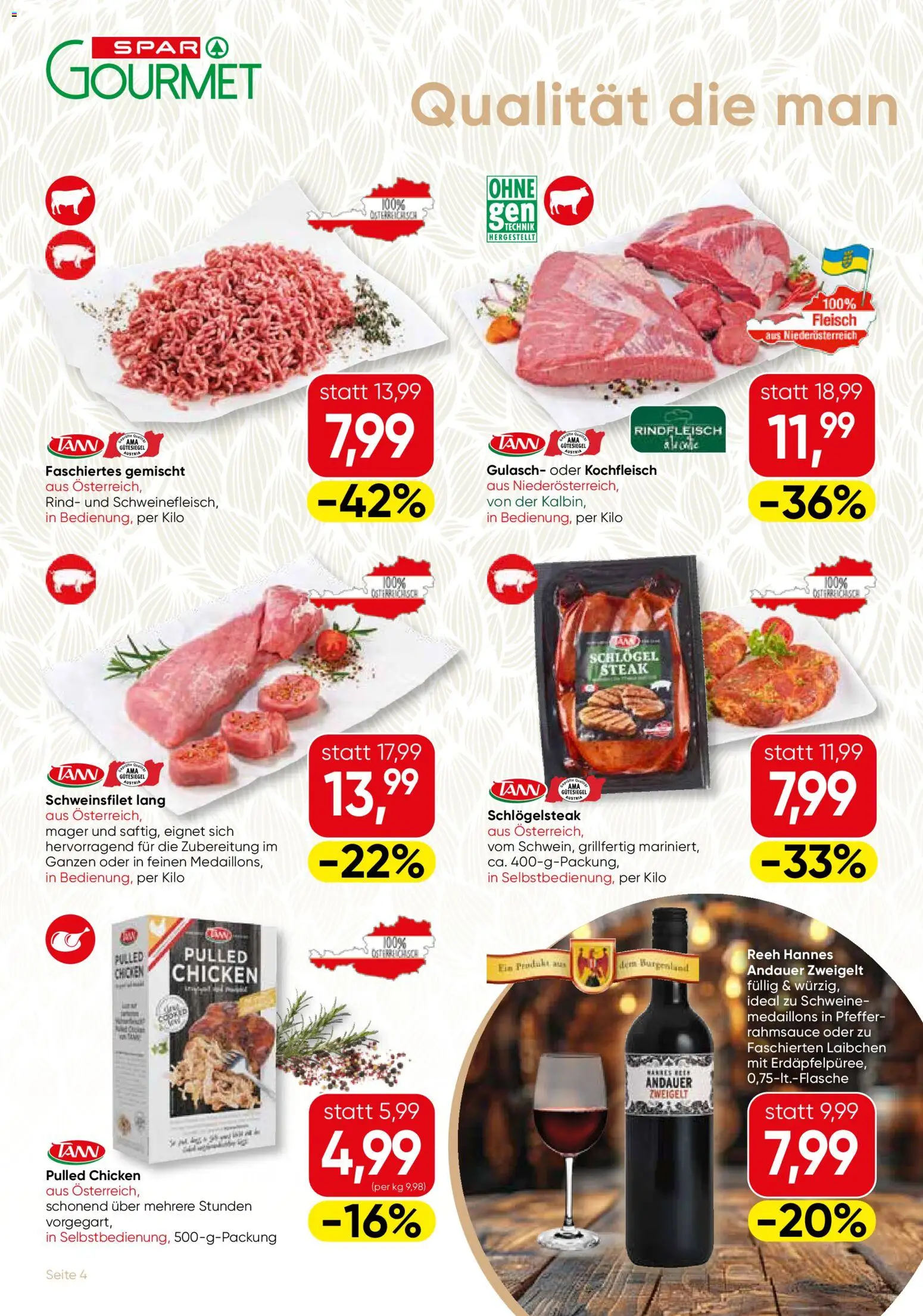 SPAR Gourmet Flugblatt gültig ab 03.06.2026 | Seite: 4 | Produkte: Pfeffer, Rindfleisch