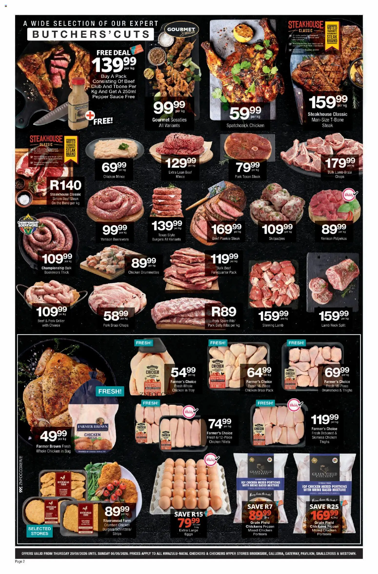 New Checkers catalogue – valid from 20/08/2026 | Page: 2 | Products: Tray, Beef, Sauce, Pepper