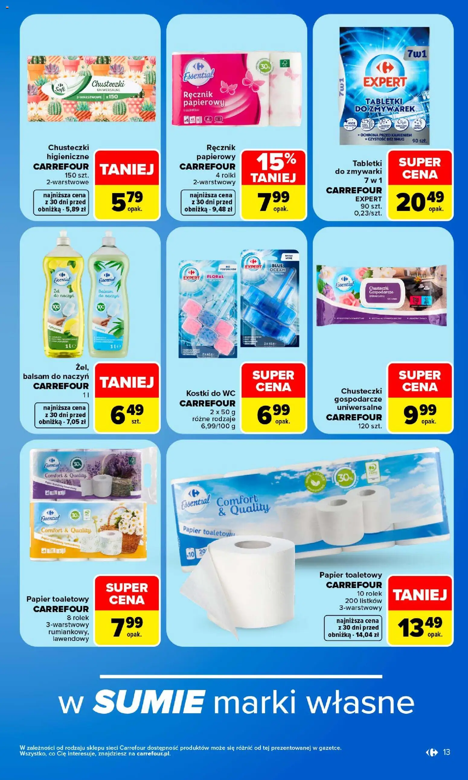 Carrefour gazetka od 14.09.2026 | Strona: 15 | Produkty: Kostki do wc, Chusteczki, Papier toaletowy, Rolki