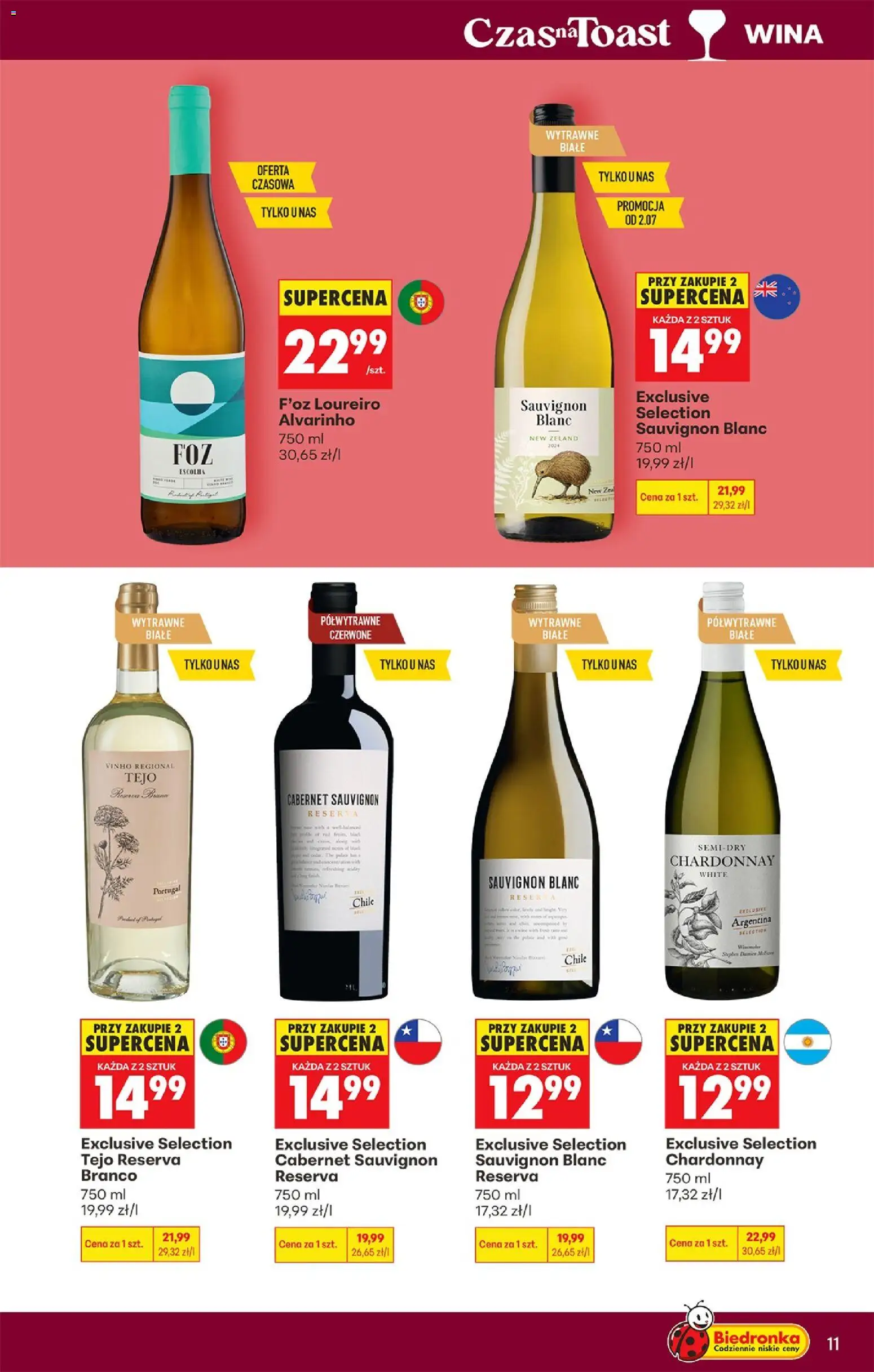 Biedronka gazetka - Czas na toast od 29.06.2026 | Strona: 11 | Produkty: Chardonnay