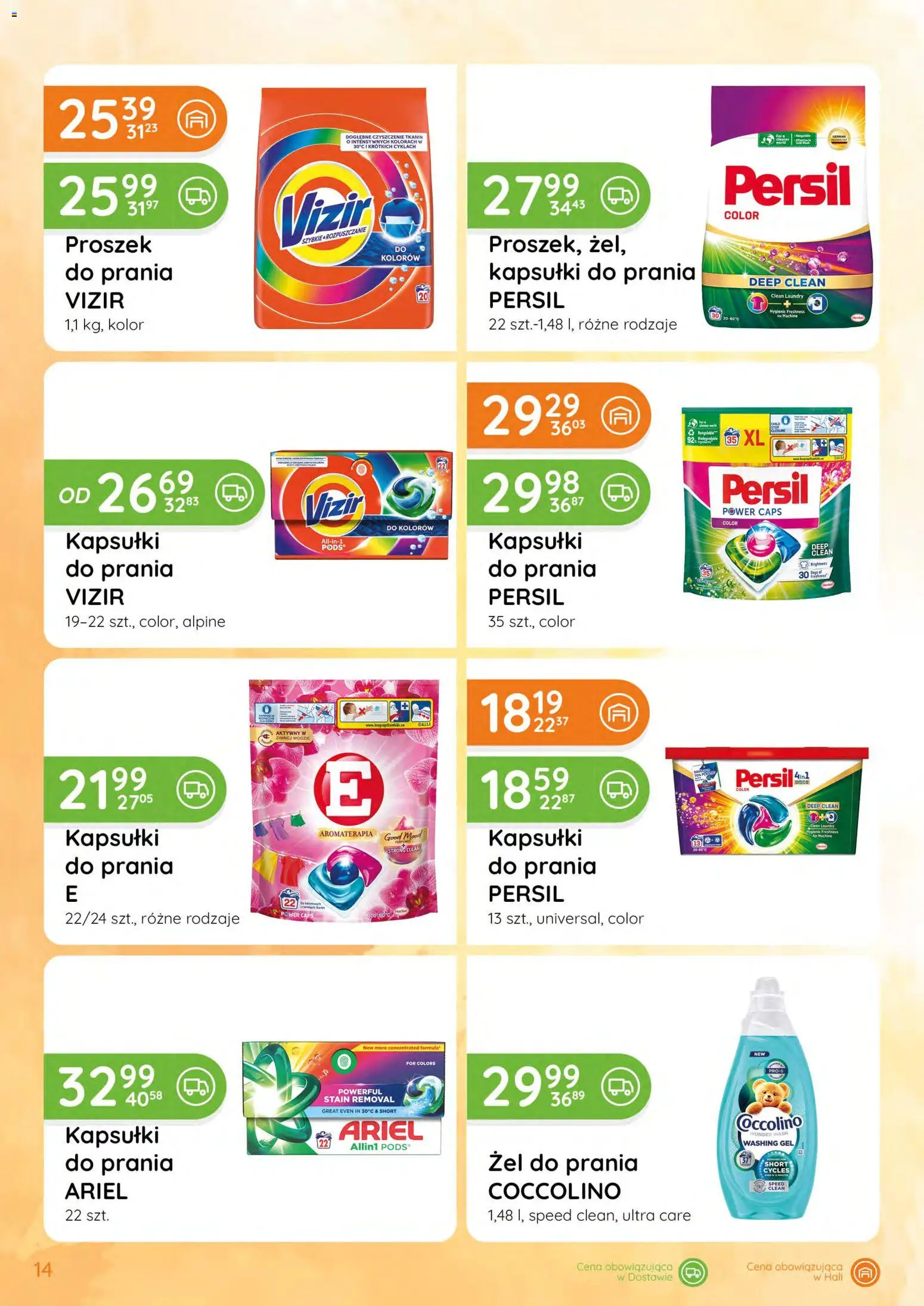 Eurocash gazetka - Katalog Chemiczny od 07.05.2026 | Strona: 14 | Produkty: Persil, Coccolino, Ariel, Kapsułki do prania