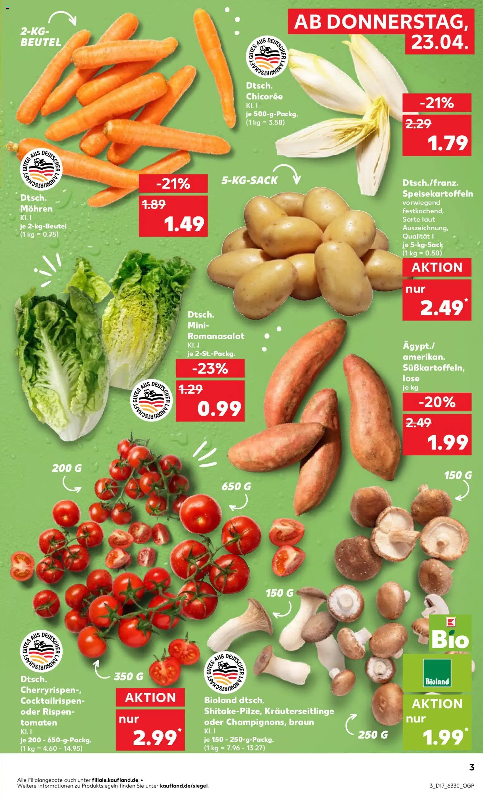 Kaufland Prospekt Hamburg	 – gültig ab 23.04.2026 | Seite: 3 | Produkte: Tomaten, Mohren