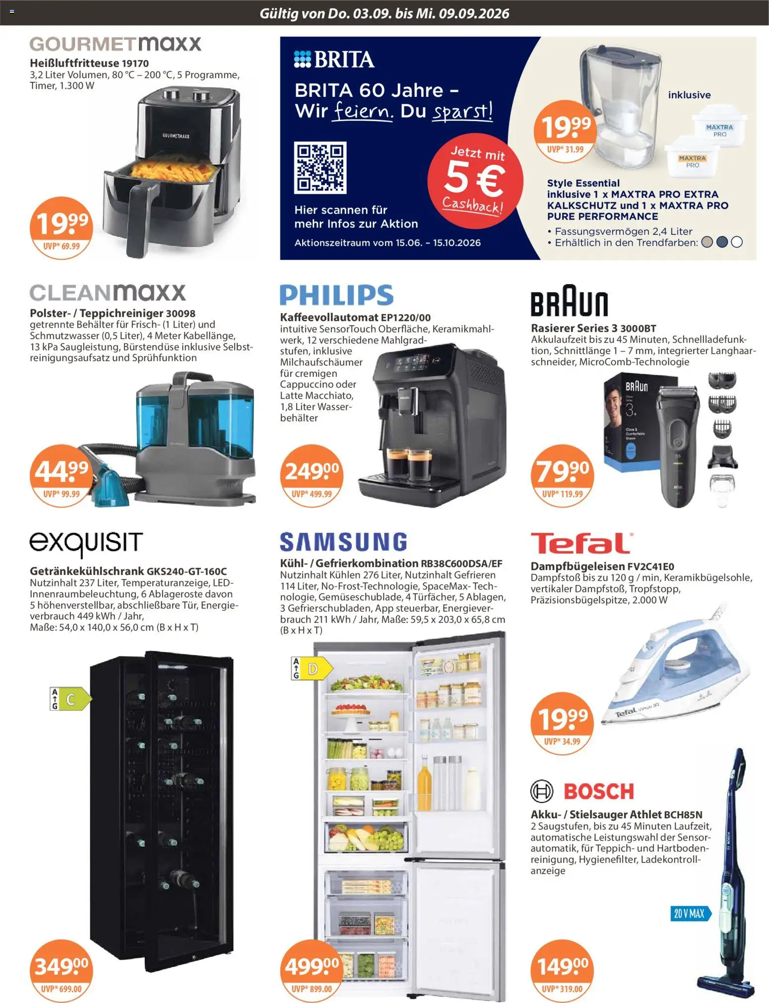 V-Markt Angebote – gültig ab 03.09.2026 | Seite: 21 | Produkte: Philips, Teppich, Samsung, Kaffeevollautomat