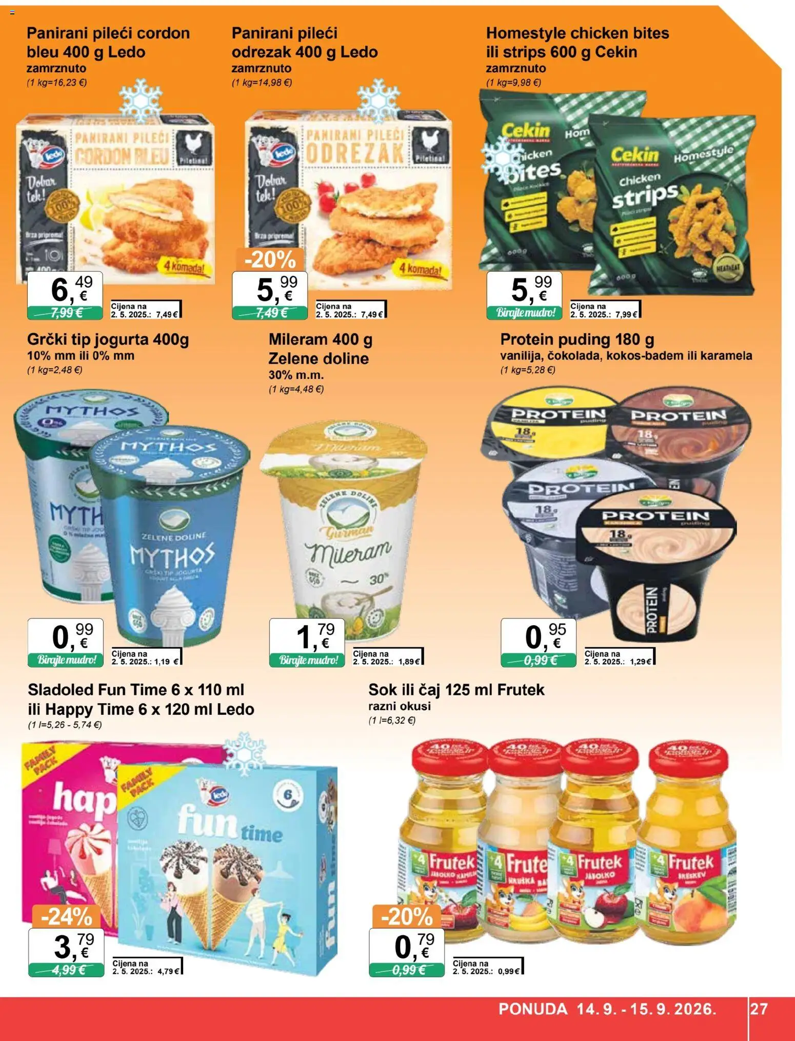 KTC katalog | vrijedi od 09.09.2026 | Stranica: 27 | Proizvodi: Puding, Sok, Ledo, Karamela